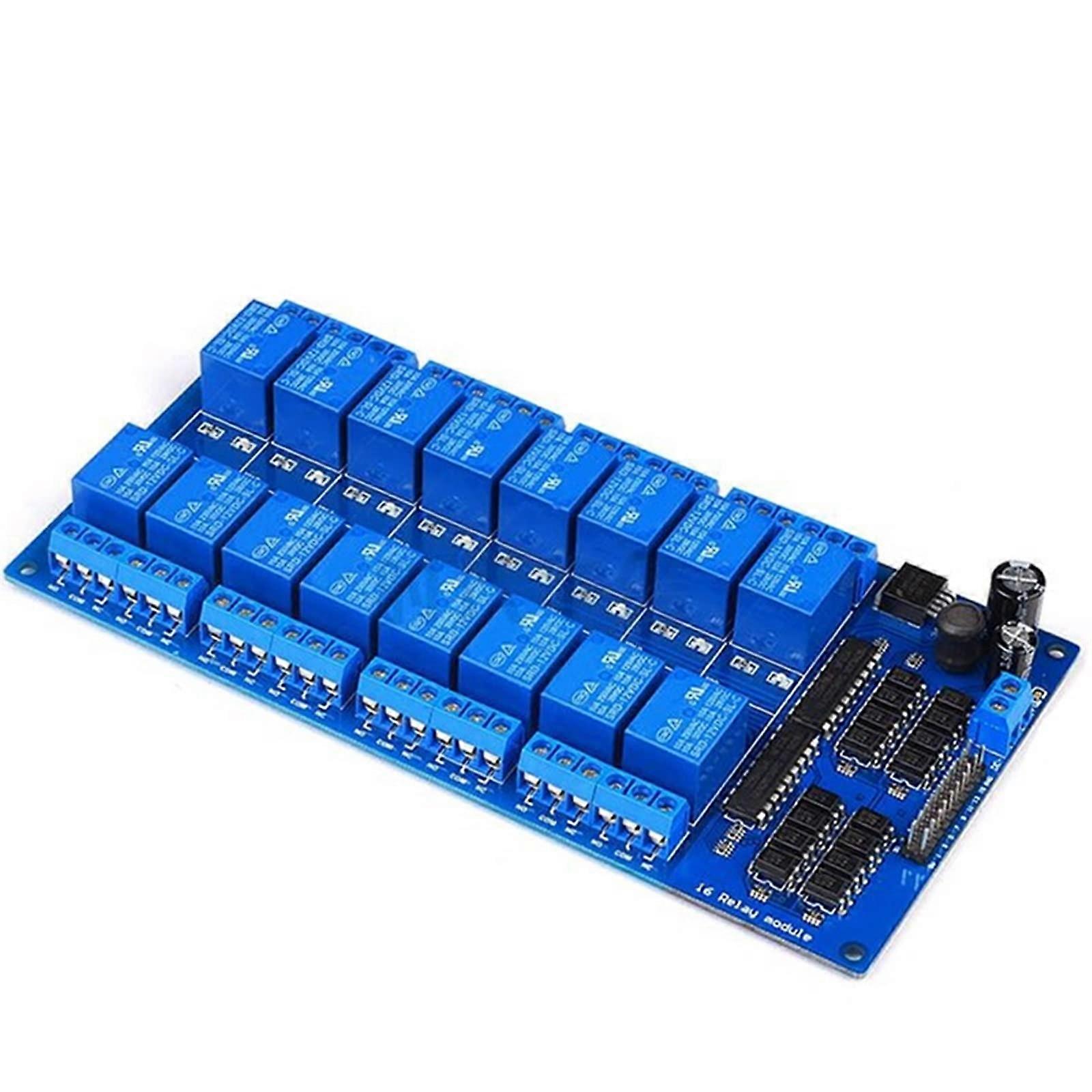 Replacement Parts 16 Channel Relay Shield Module DC 5V 12V 24V with Optocoupler LM2576