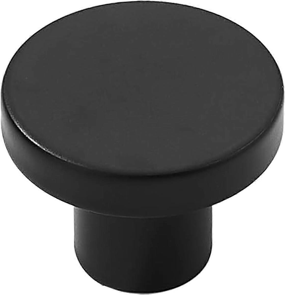 SeraphinaT 10 Pack Matte Black Cabinet Knobs - 1-1/5 Inch Round Drawer Pulls for