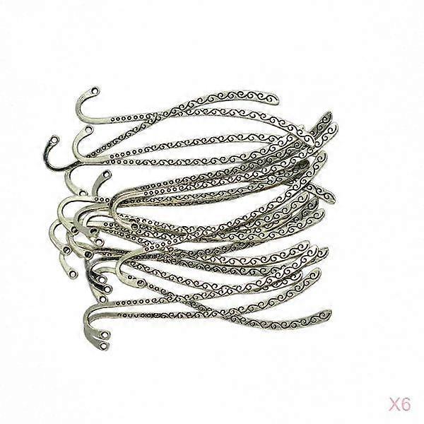120pcs Retro Tibetan Silver Bookmark Hook with Loop Perfect Collections