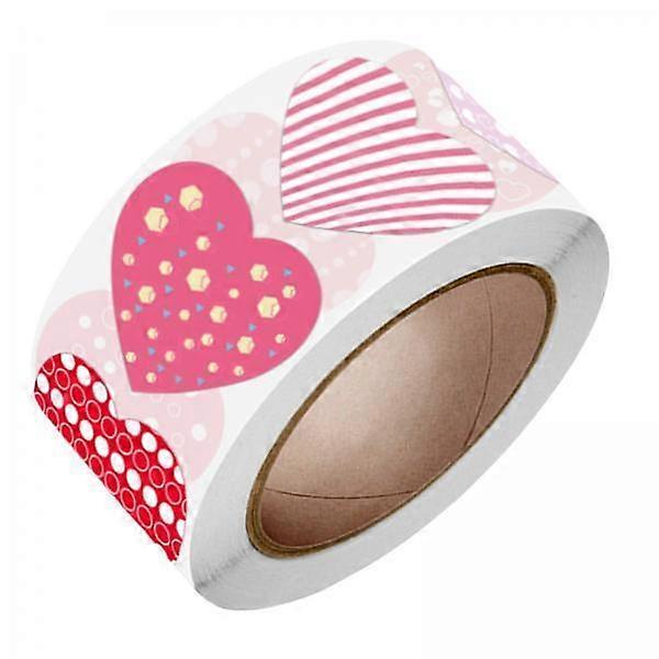 2x 500x Self Sticky Heart Stickers Roll Labels for Greeting Cards Invitation
