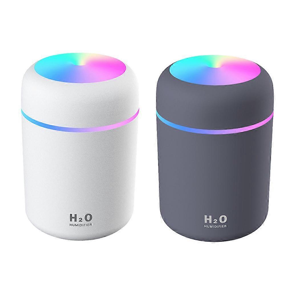 White & Gray 300mL USB Powered Cool Mist Humidifier Essential