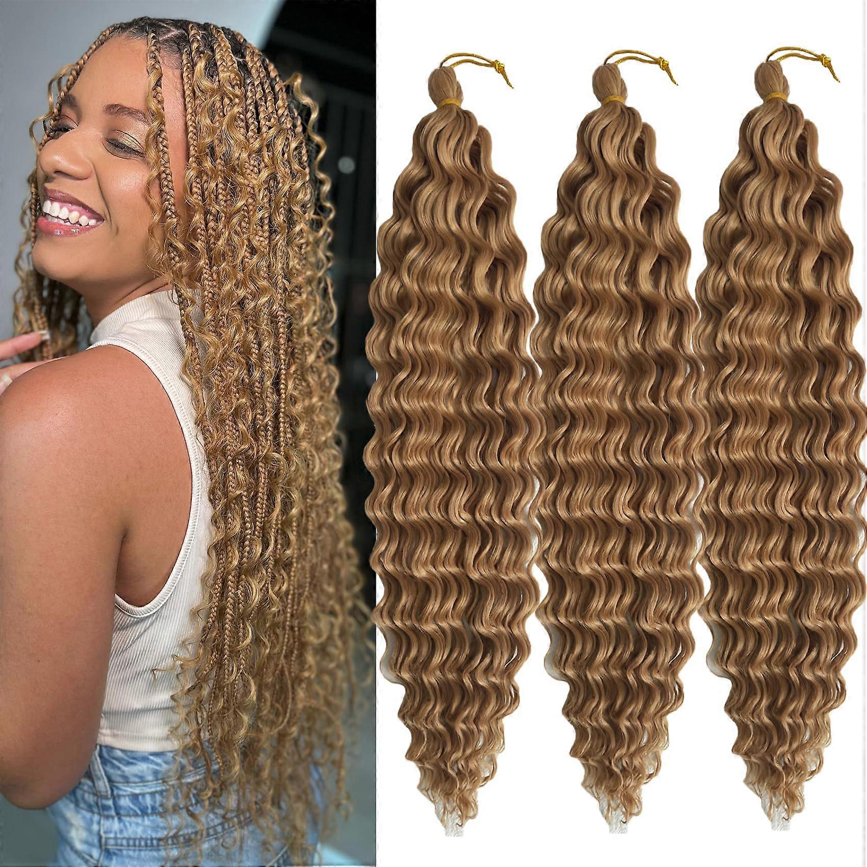 Deep Wave Crochet Hair 18 Inch 27 Color Ocean Wavy Crochet Braids Soft Curly Deep Twist Extensions for Women Pack of 3