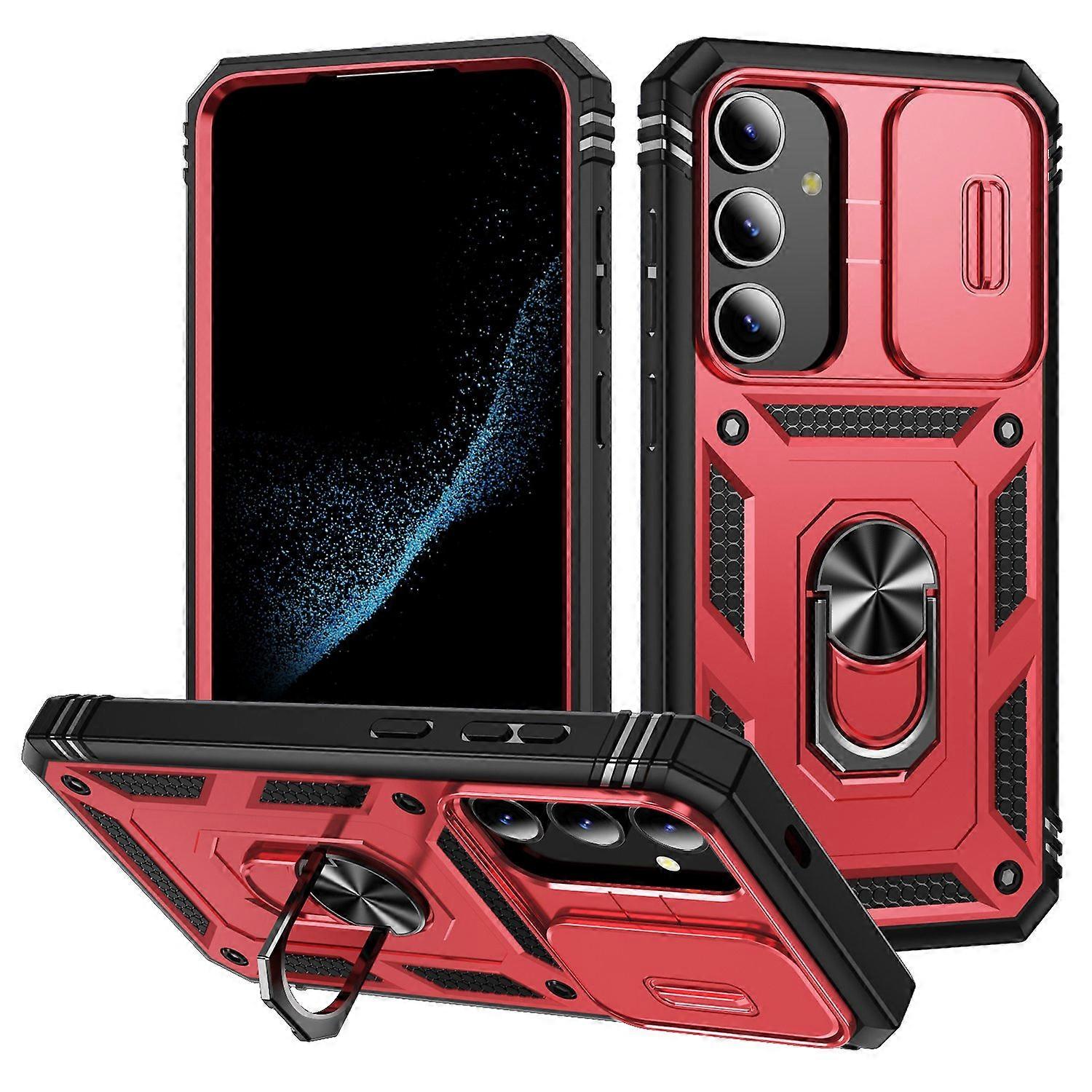 For Samsung Galaxy S25+ Case TPU+PC Slide Camshield Kickstand Phone Cover