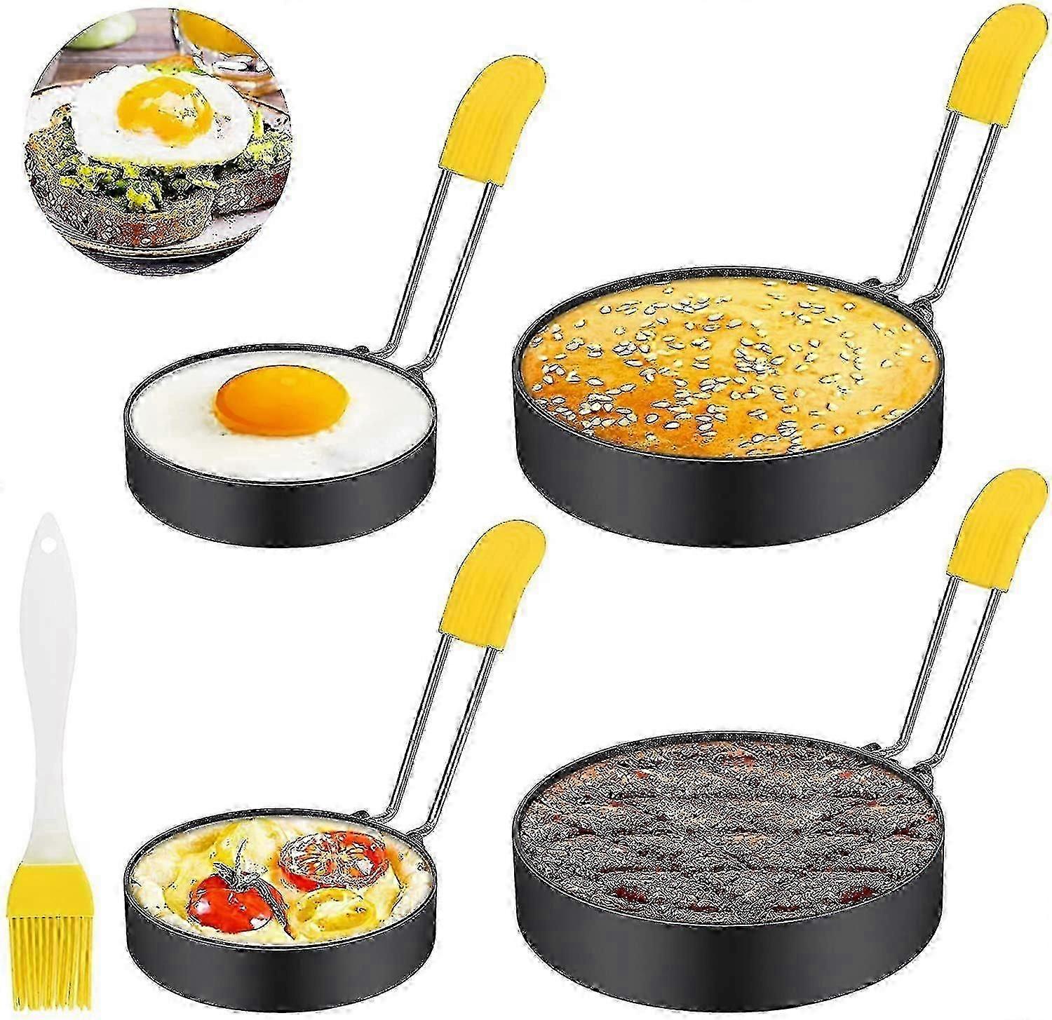 4 Pack Stainless Steel Egg Rings Set Non Stick Egg Cooking Ring Kitchen Cooking