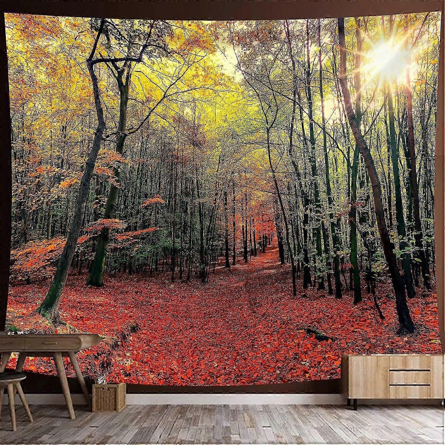 150x130cmSun Sunset Forest Tree Tapestry Wall Hanging Bedding Tapestry Nature Landscape Pattern Printing Beach Blanket for Bedroom Living Room Dorm