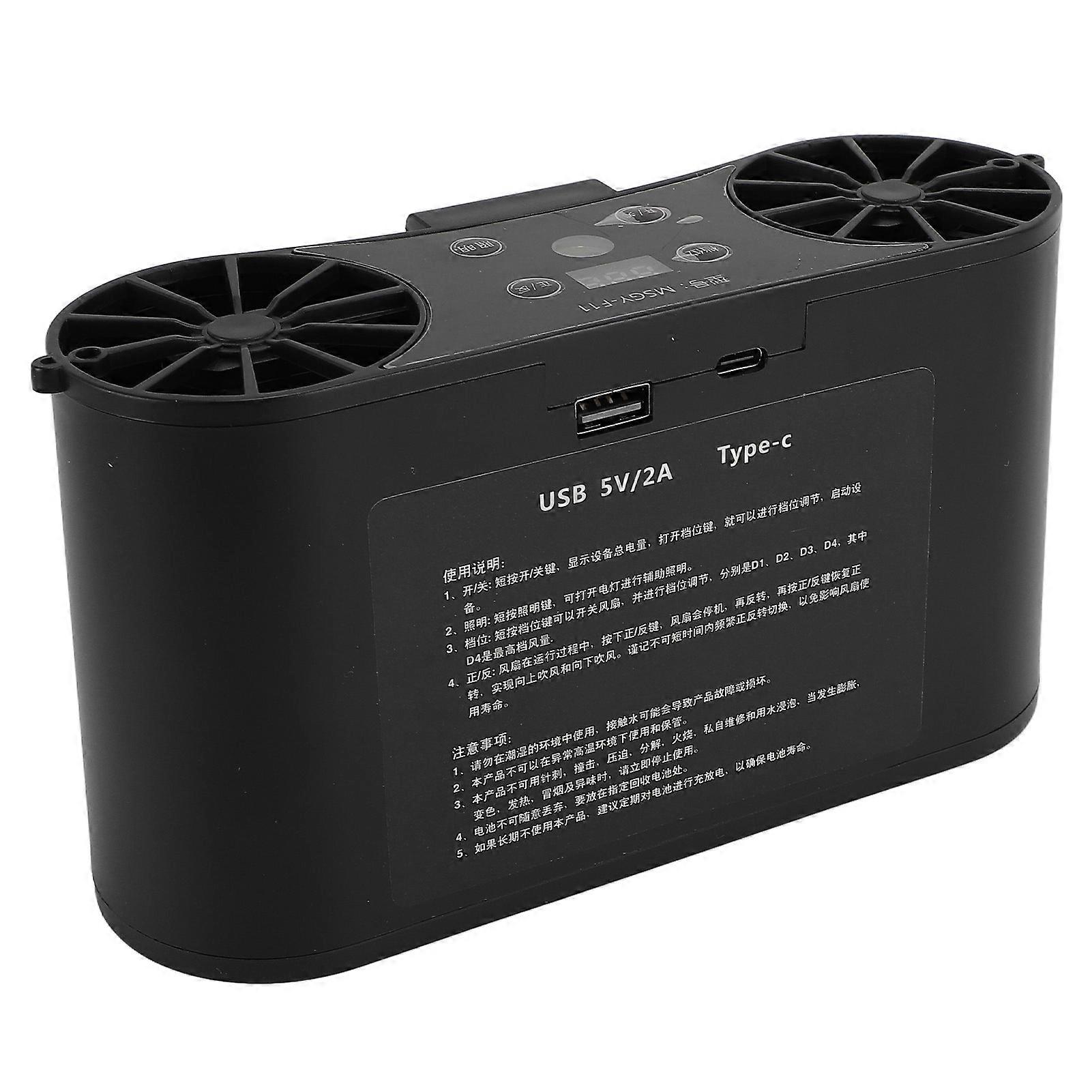 Waist Mounted Fan USB Rechargeable Cooling Fan with Digital Display CW and CCW Strong Airflow Fan for Summer Outdoor 20000mAh 