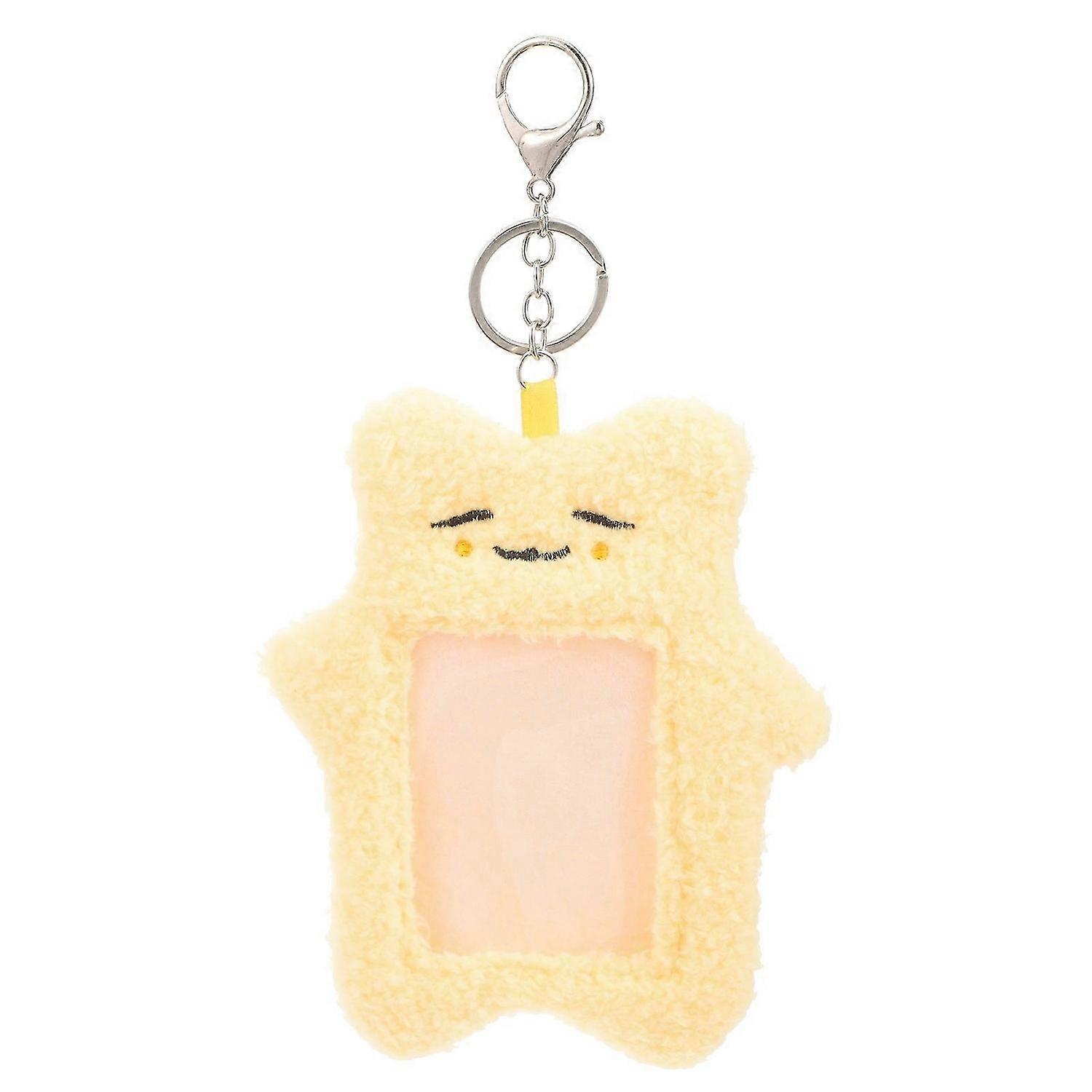 Cartoon Plush Card Sleeve Visible Card Sleeve Hanging Card Cover Decorative Card Protection Cover