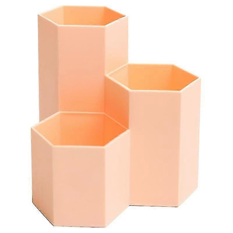 Versatile hexagonal decorative pot designed for storing makeup brushes, writing utensils, stationery and more - perfect for desktop organiza