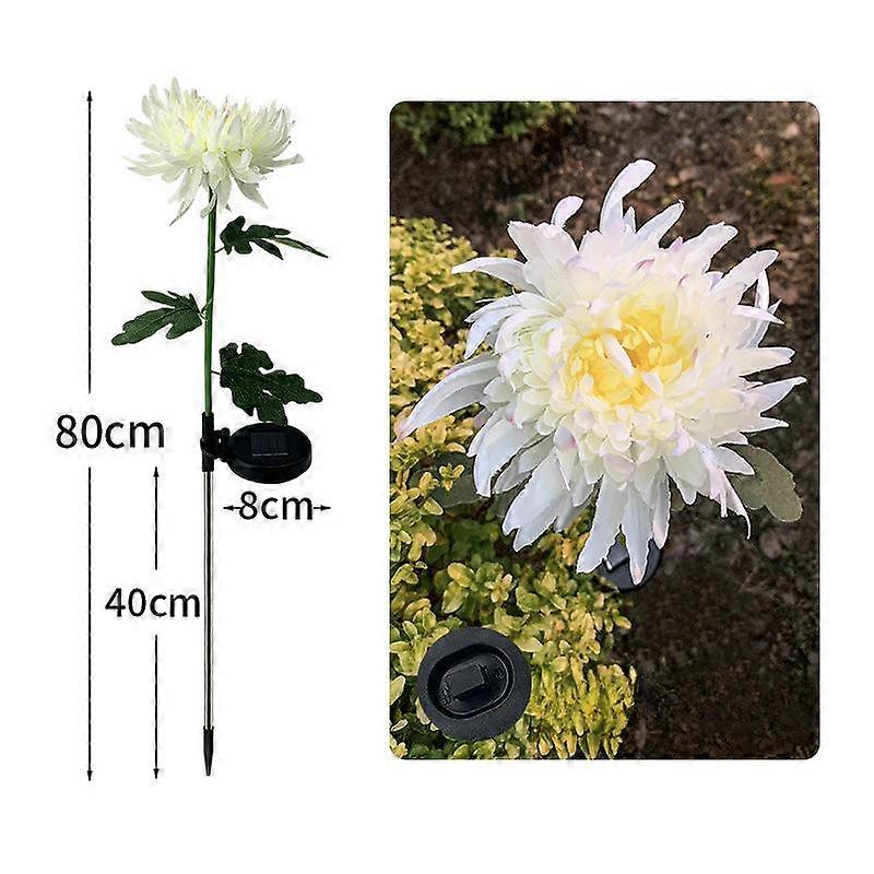 Solar Lantern Simulation Chrysanthemum Red Yellow White LED Waterproof Lantern Outdoor Garden Decoration Landscape Lights Inserted Lights