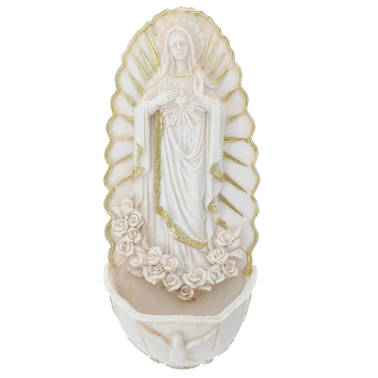 Guadalupe Ceramic Font Basin, Ideal for Faith-Oriented Settings