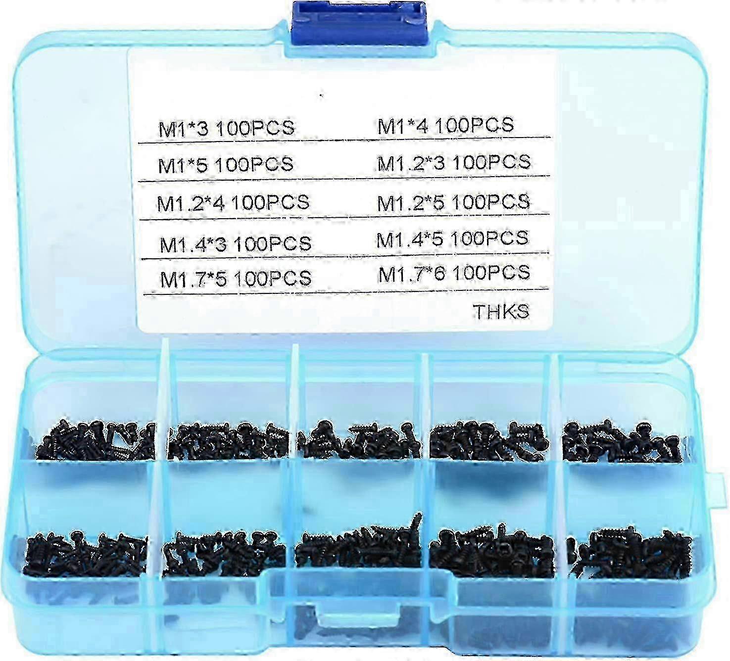 2025 1000PC M1-M1.7 Phillips Self-Tapping Screw Kit with Storage Case