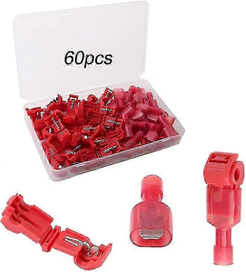 60pcs (30 pairs) premium t-tap electrical wire connector set, quick splice terminals and fully insulated male terminals kit suitable for a c