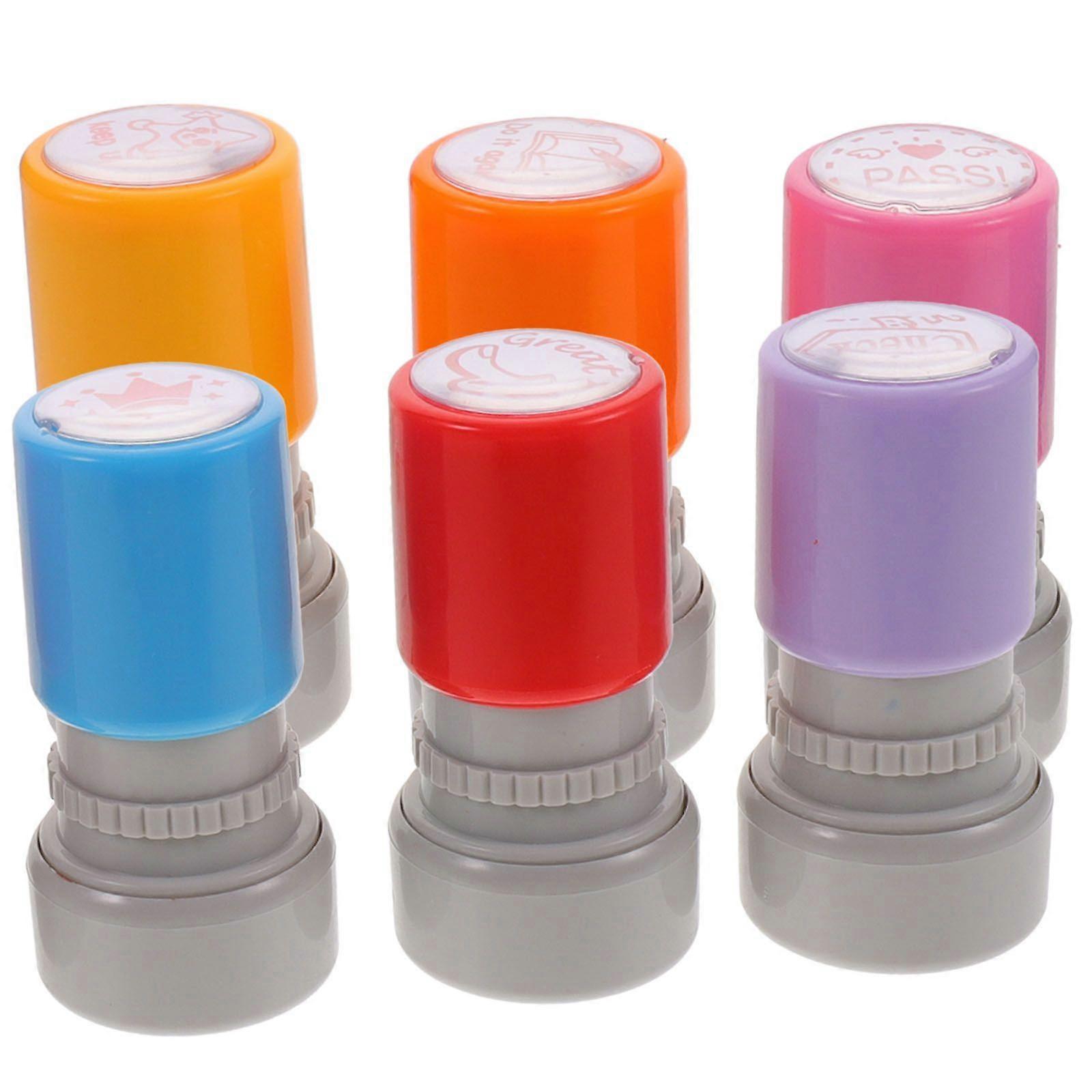 6pcs Lehrer Stempel Englische Kommentare Stempel Ermutigen Sie zu pädagogischen Stempeln
