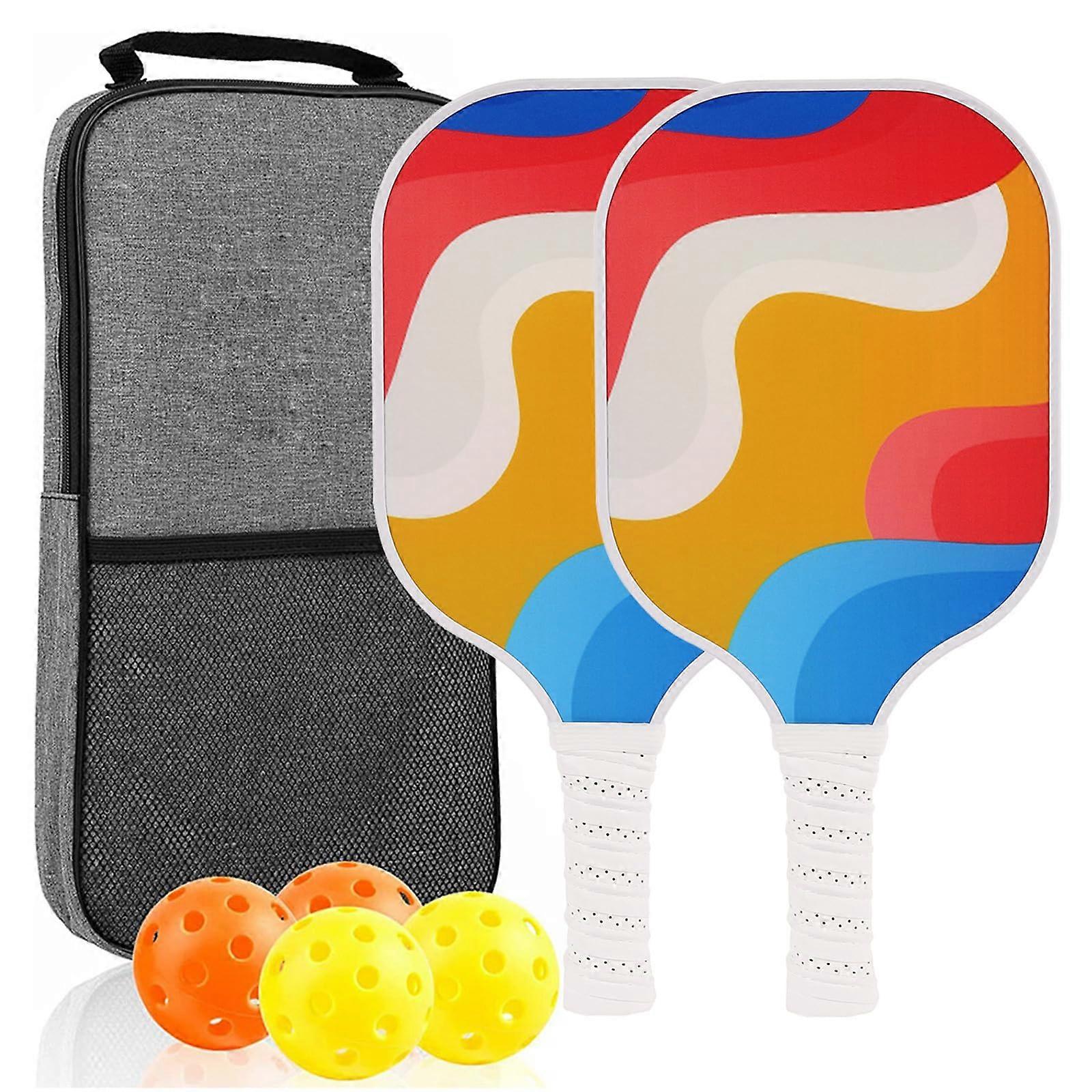 NonSlip Pickleball Paddle Set, Lightweight Carbon Fiber Pickleball Racket with 4 Pickleballs for Indoor and Outdoor Use