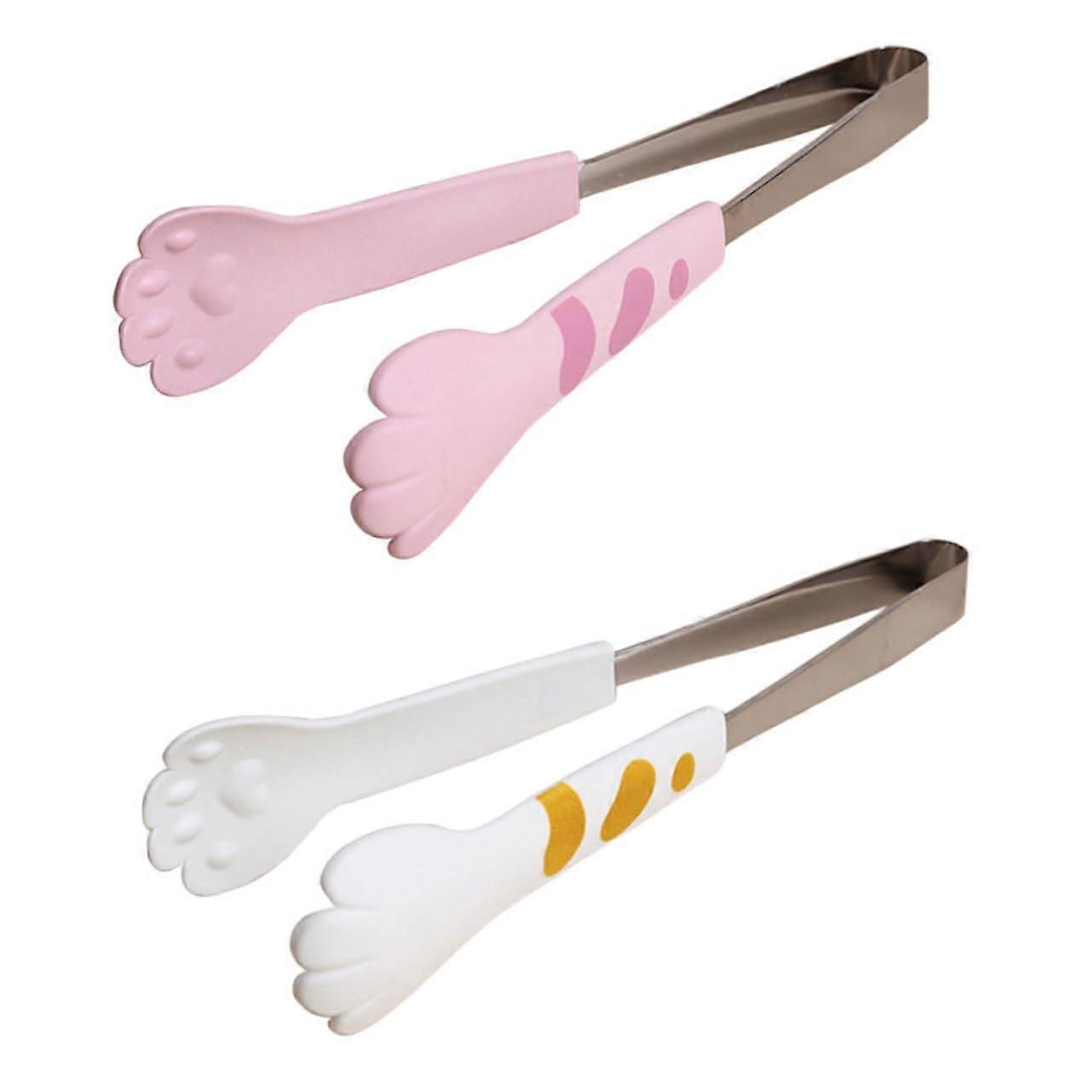 2 pieces kitchen tongs cat paws design salad tongs for grilling serving buffet and baking medium size for party