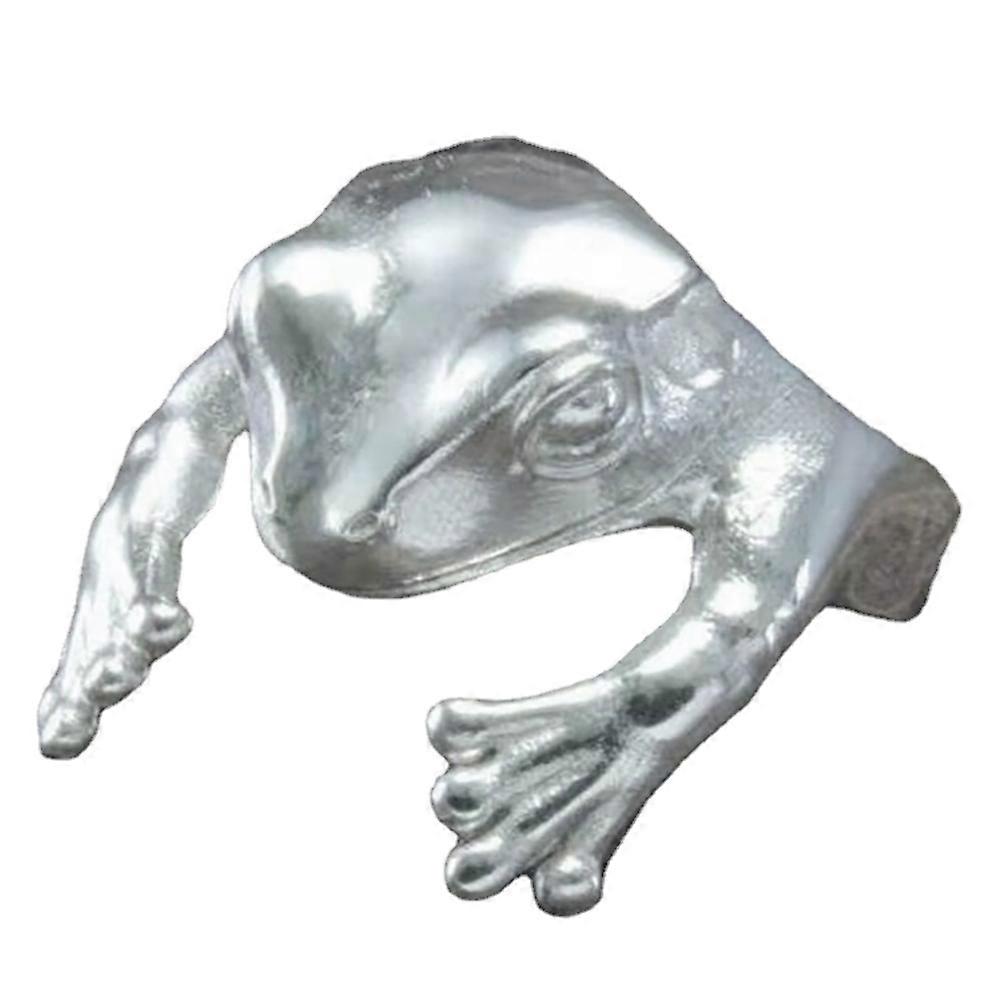 Silver Adjustable Open Finger Ring for Decoration with Retro Creative Design and Fine Craftsmanship 1pc