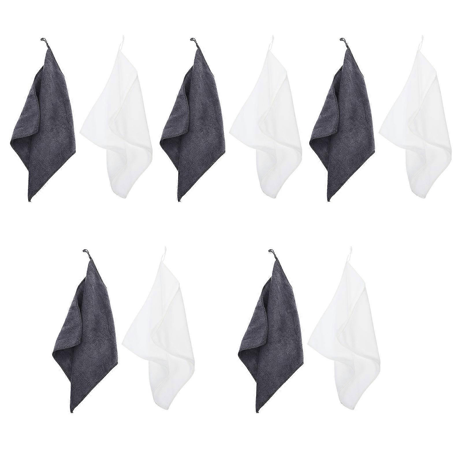 Hand Towels Kitchen Reusable And Washable Towels Home Users White 30X26CM Practical Design 10Pack