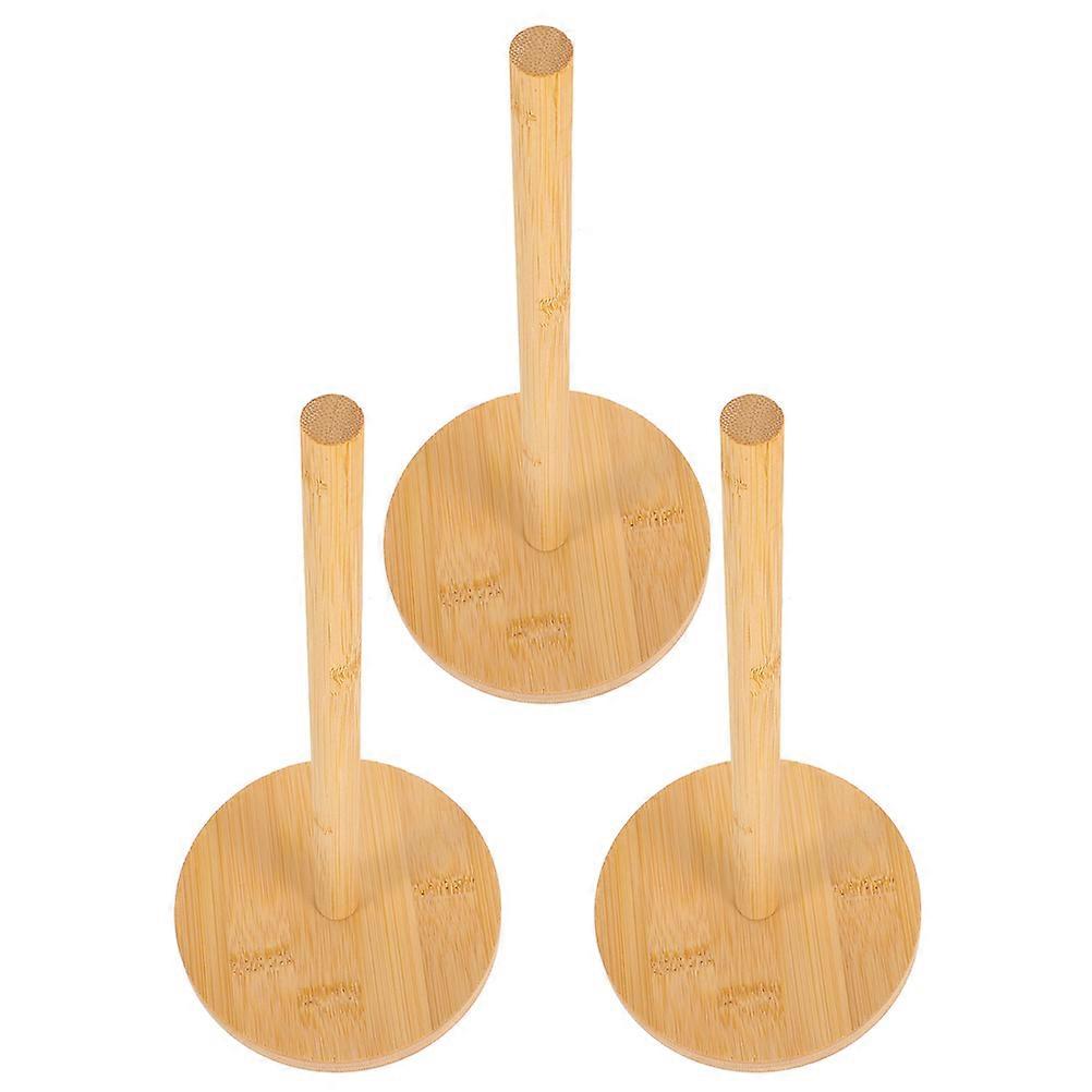 Bamboo Paper Towel Holder 3pcs Countertop Stand for Kitchen, Dining Room & Cabinet Storage – Easy Access & Neat Paper Organization