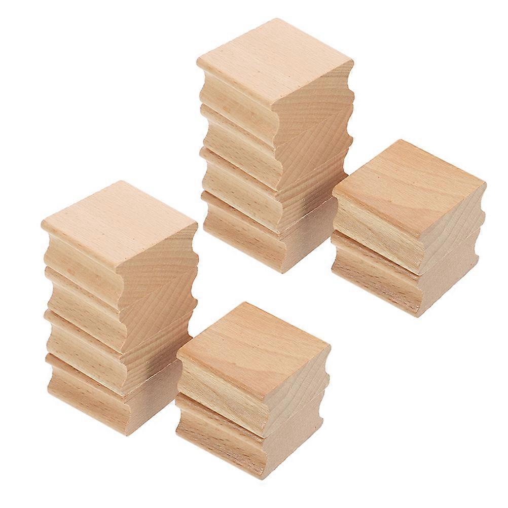 Diy Wooden Stamp Blank Stamper Square Wood Stamper For Diy Crafting Tool Light Yellow 4.00X4.00X2.00CM 12Pcs