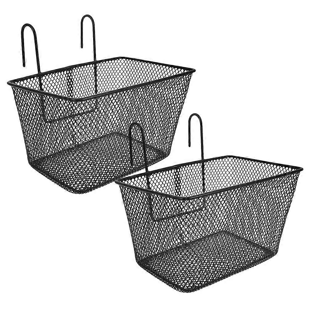 Baskets for Bicycles Black Color Rectangular Shape for Shopping and Cycling 2Pcs