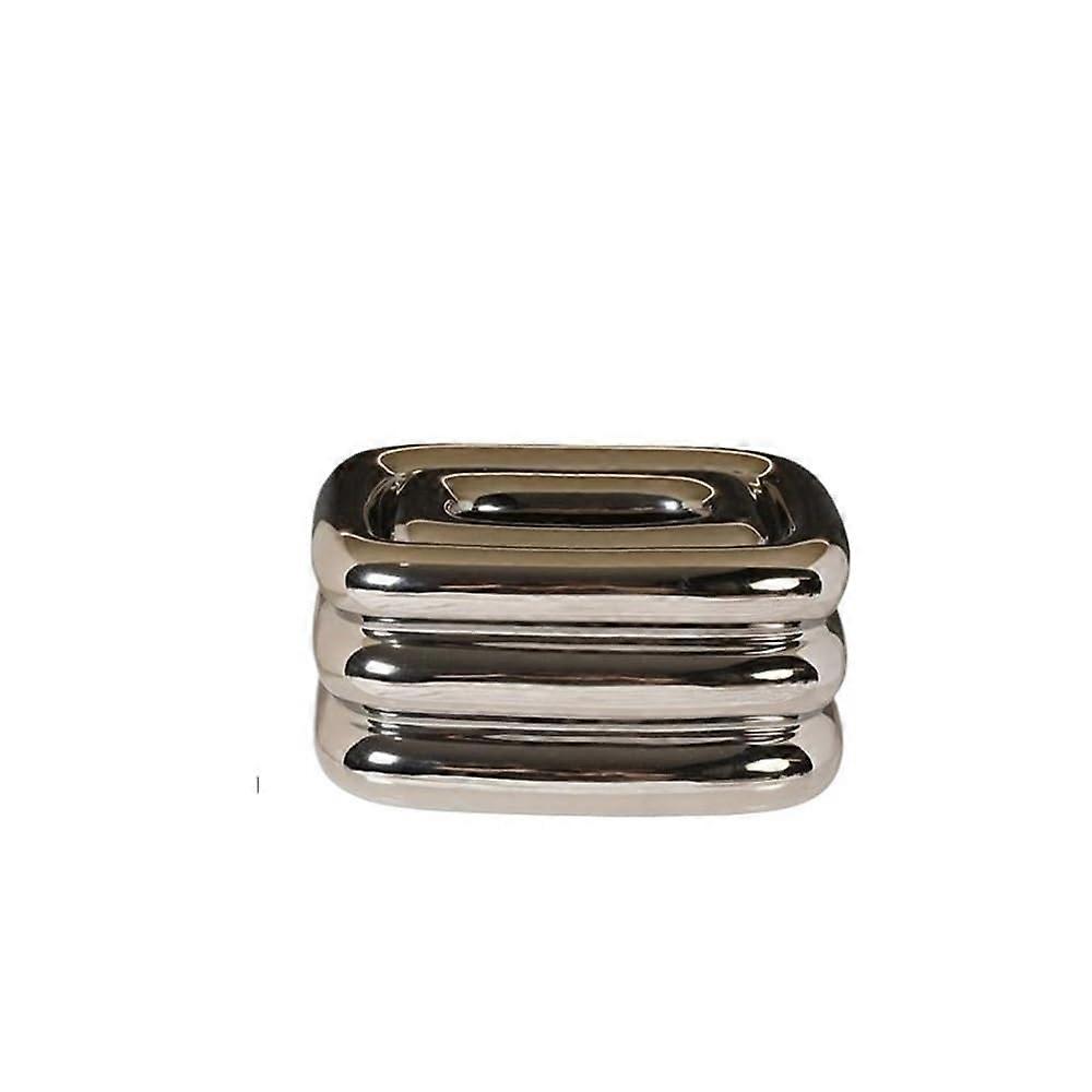 Tissue Box Ceramic Holder, Silver, Multifunctional Tissue Box Stand For Home Use