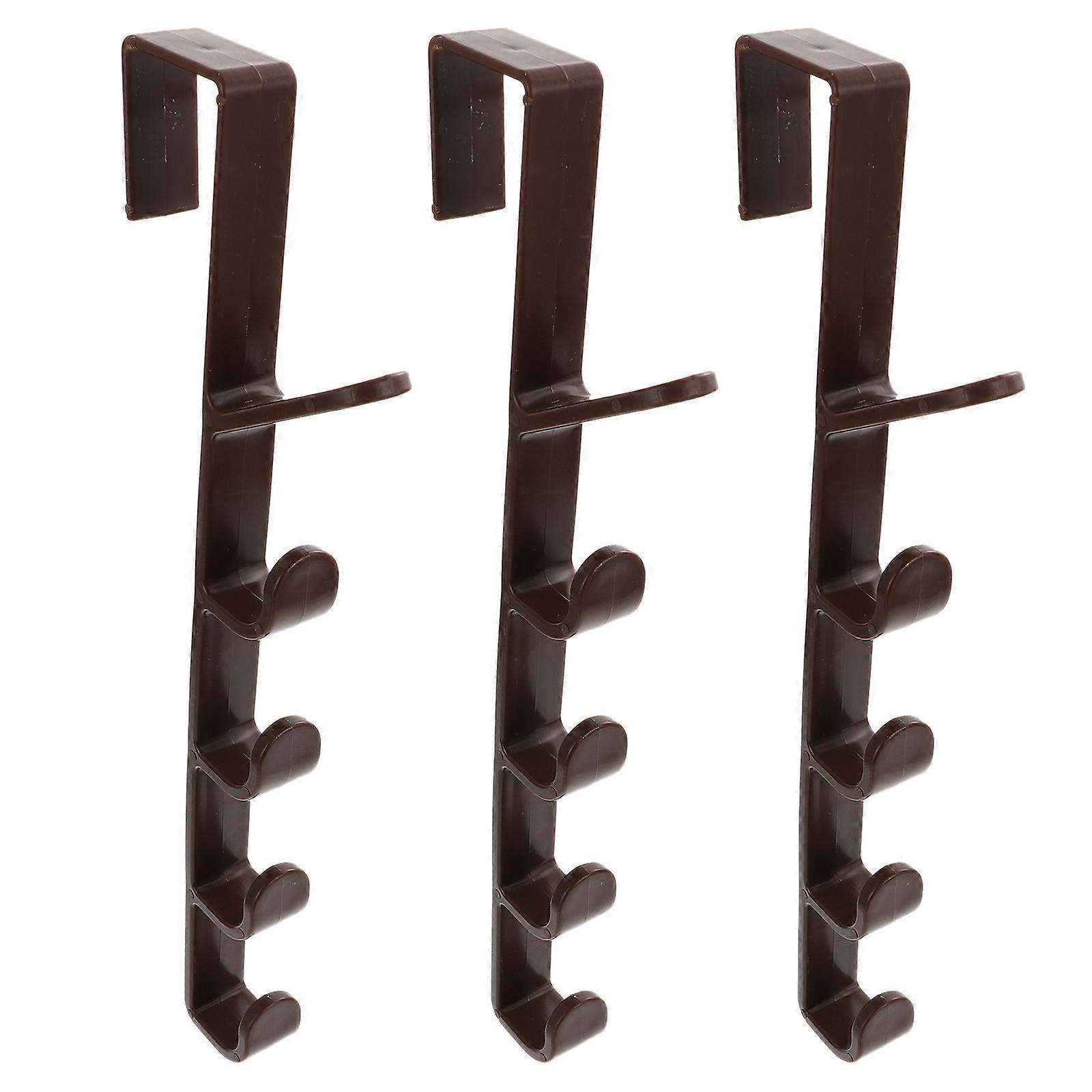Here's a well structured product description and key features for the **3pcs Over Door Hooks Brown ABS Space Saving Multi Function Hangers**:
###