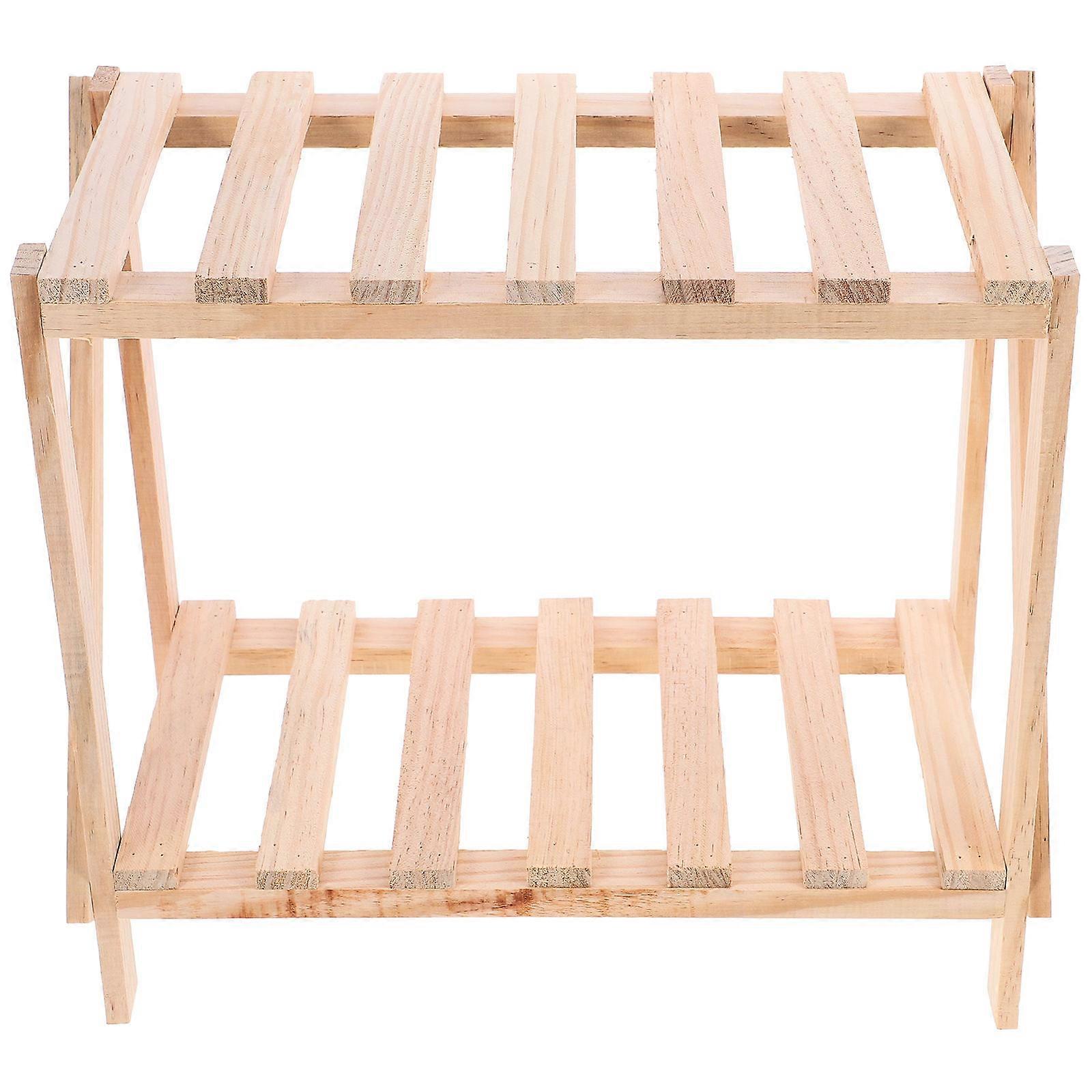 Tabletop Storage Rack Rectangular Shape Vintage Style For Homeowners 33.00X29.00X17.00CM 1Set