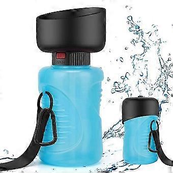 Dog Water Bottle Foldable Water Bowl 500ML Portable Dog Water Bottle Pet Drinking Bottle for Outdoor Camping Walkies Gifts for Dogs Cats (Blue)