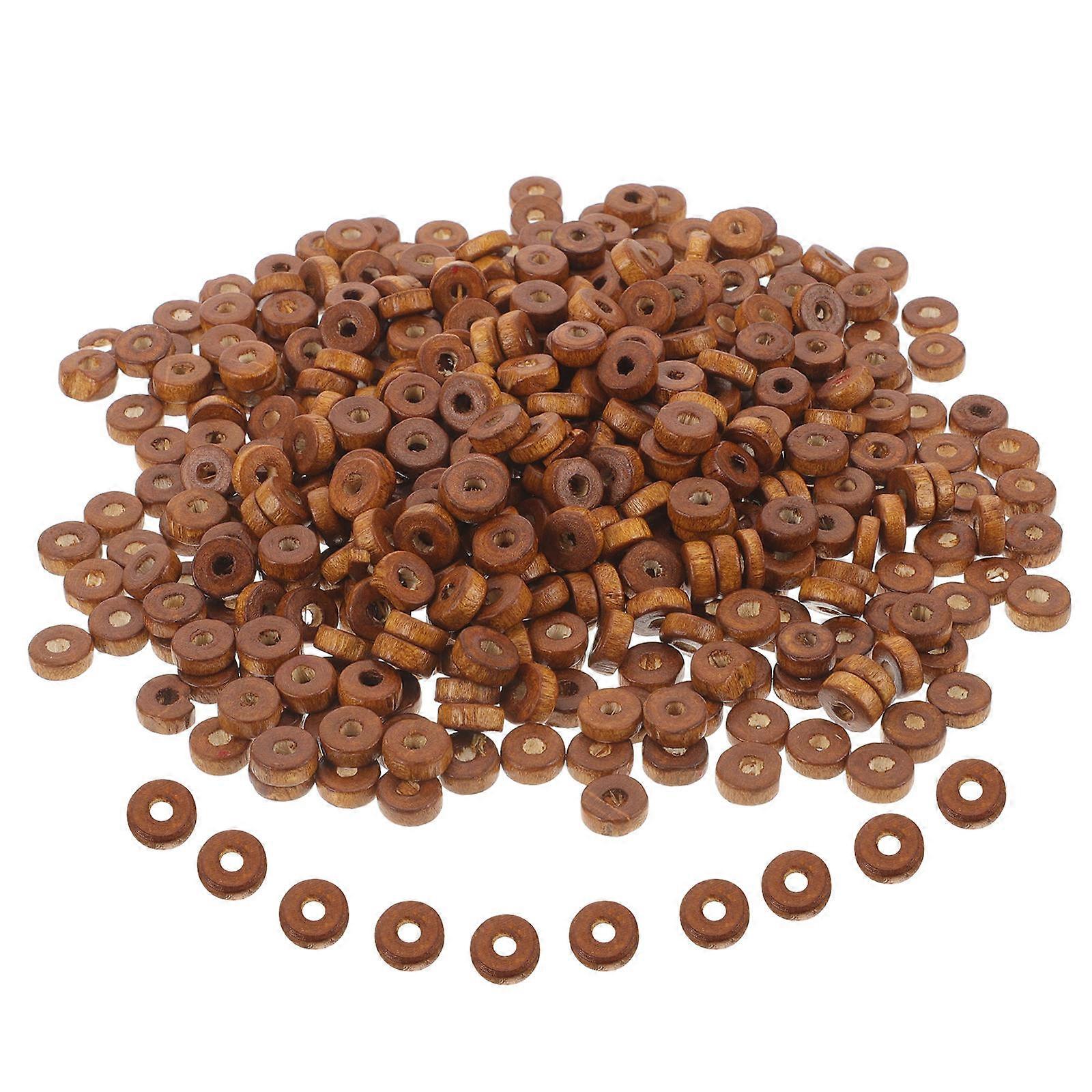 Small Bead Jewellery Making Coffee Color Flattened Round 1000Pcs