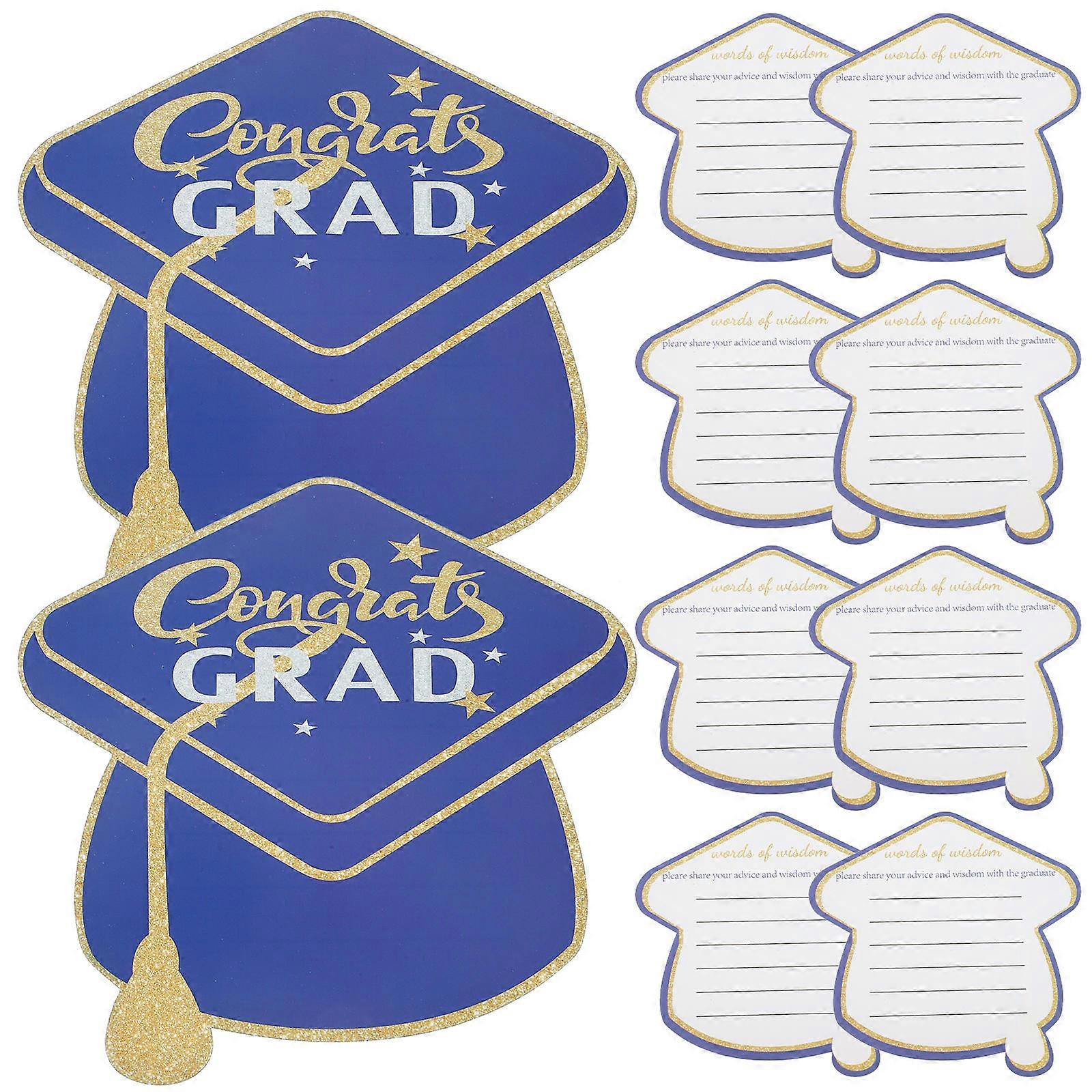 Congratulation Card Graduation Greeting Shape Blue Color For Various Parties Friends 10Pcs