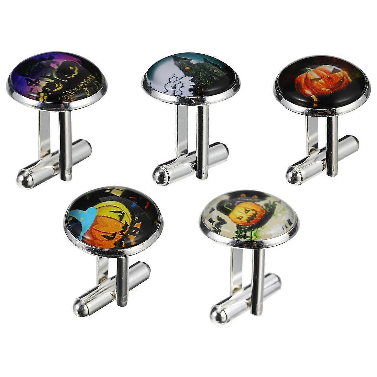 Halloween Party Glass Cufflink Button Cover Assorted Color 1x1x2cm 10Pcs