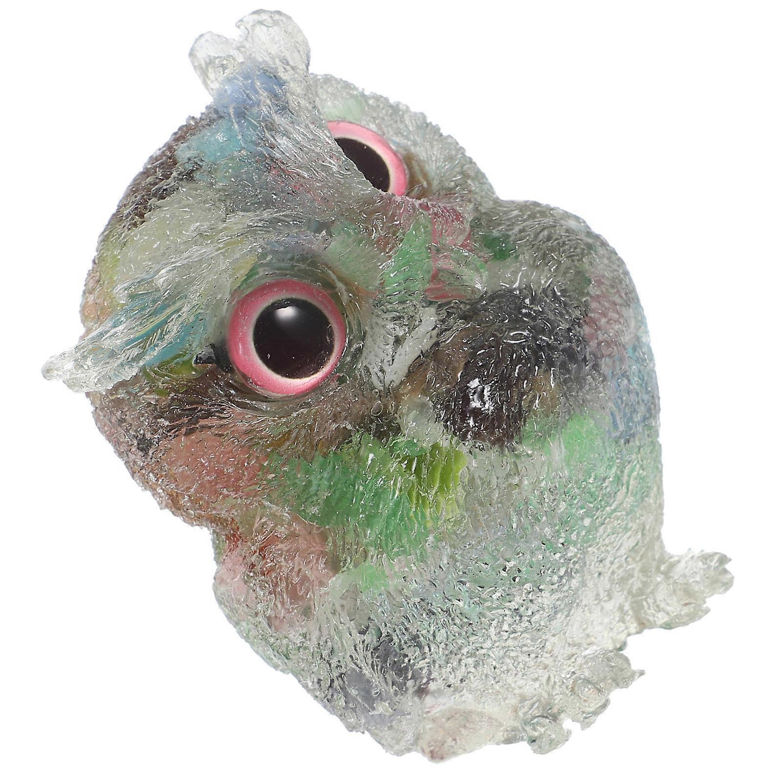 Natural Crystal Owl Decorative Ornament for Desktop, Table, and Bookshelf – Stylish, Adornment with Flat Base for Display