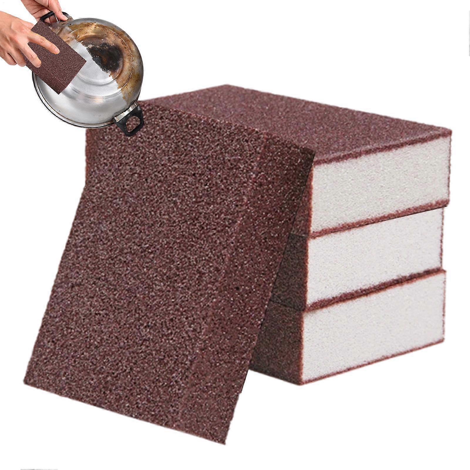 Nano Carborundum Sponge, 4-Pack, Four-Sided Nano Carborundum Peeling Sponges, Emery Brush Eraser, Pan Rust Remover