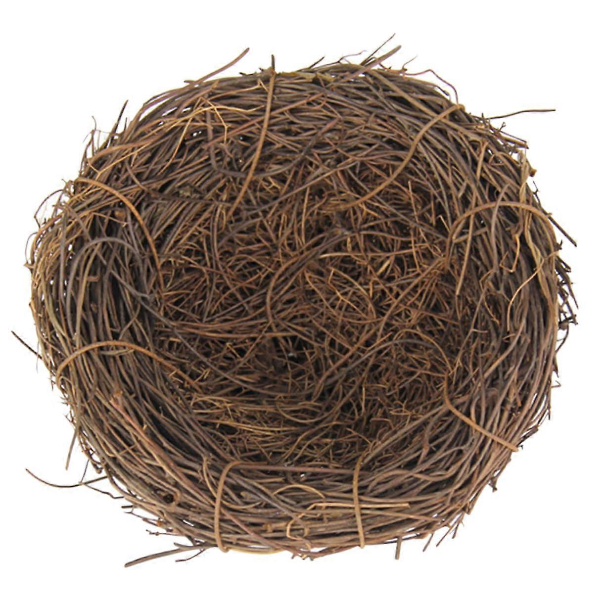 Rattan Spring Bird Nests - 6 Decorative Nest Ornaments for Gardens, Photo Props, Natural Material Birdhouses