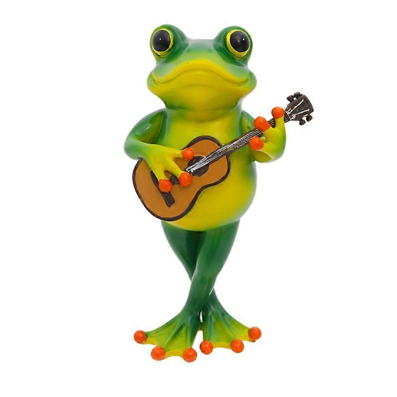 تمثال ضفدع الموسيقى المضحك ، تمثال الضفدع الراتنج ، زينة نباتية للأواني ، ديكور حديقة الضفدع مضحك للزهرة ، ساحة ، زخرفة العشب