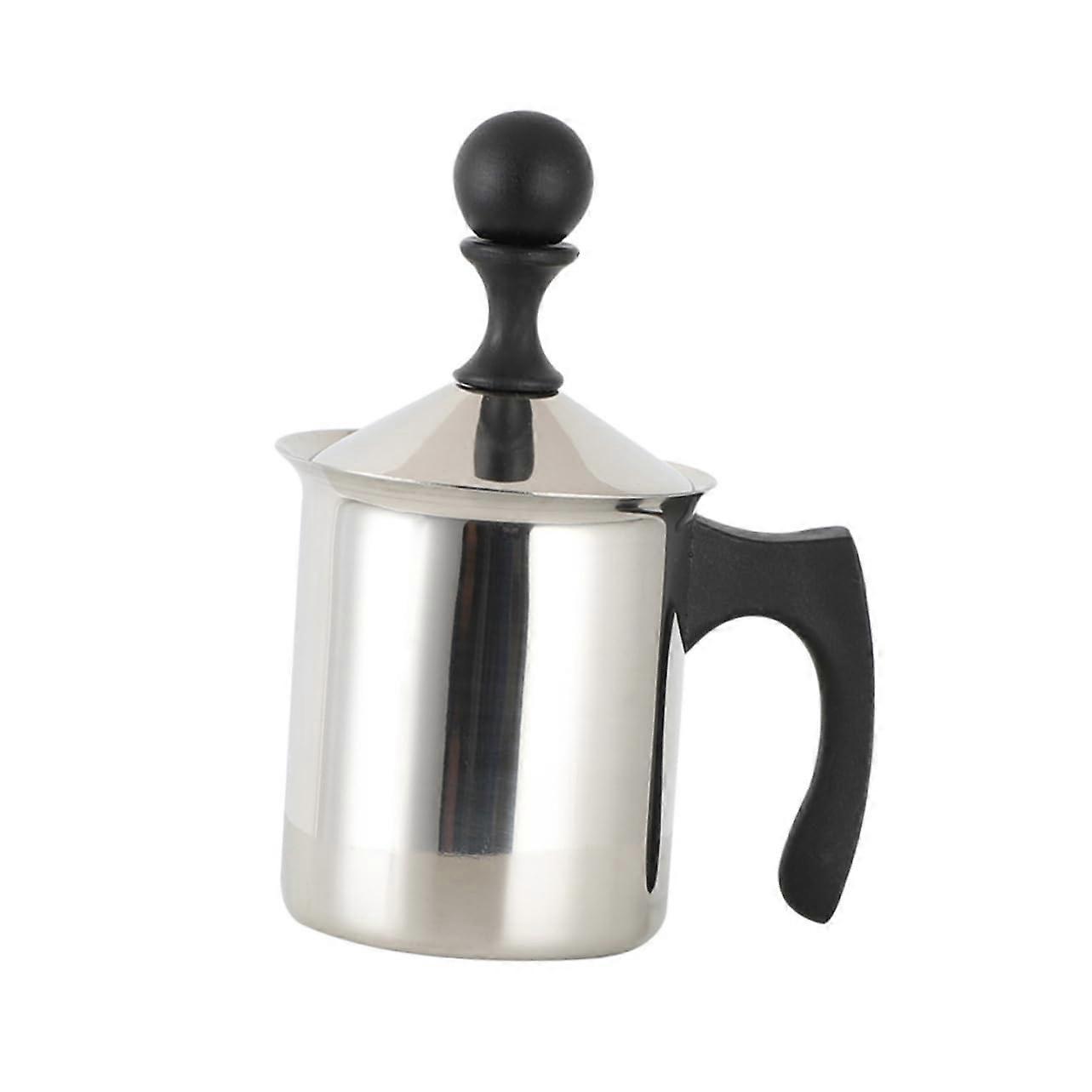 Manual Hand Pump Milk Frother for Latte Art, Double Filter Design, Portable and Ergonomic, Perfect Milk Foam at Home or Travel