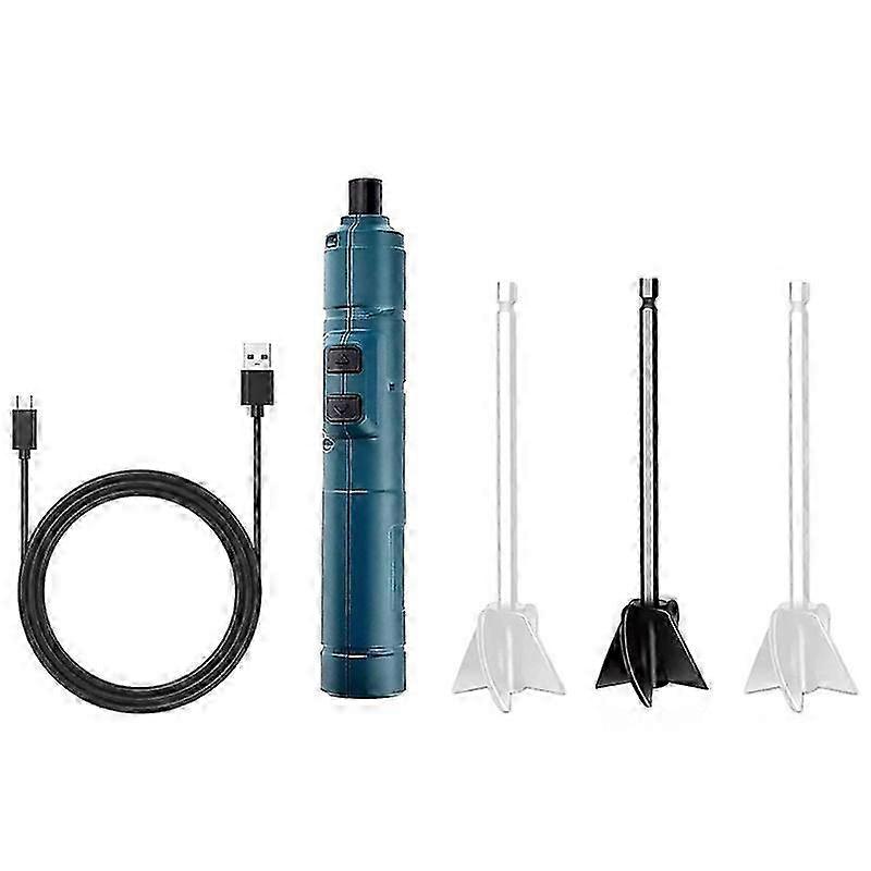 Handheld Rechargeable Epoxy Resin Mixer Resin Mixer Electric Epoxy Stirrer for Resin Resin Molds Sil--Blue