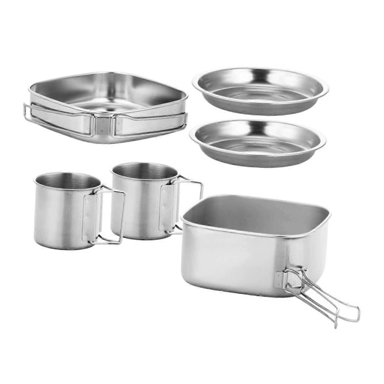 1 Set Camping Cookware Foldable Cooking Pot with Long Handle for Outdoor Activities Grilling Fishing Compact for Storage