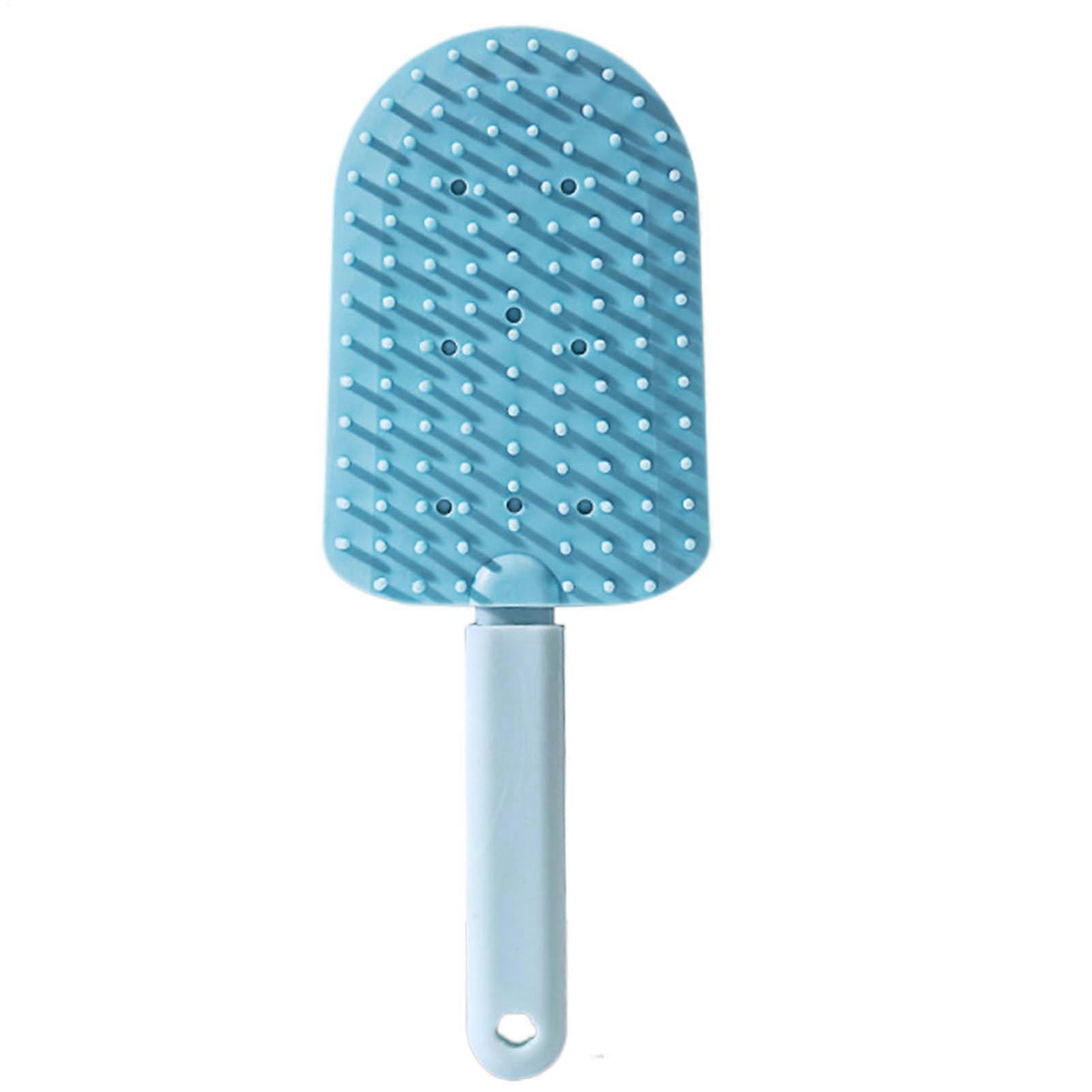 Cat Grooming Comb Dog Comb NonSlip Ergonomic Brush in Ice Cream Shape, Gentle Detangling Tool for Home, Clinics, Travel, and Puppies, Blue