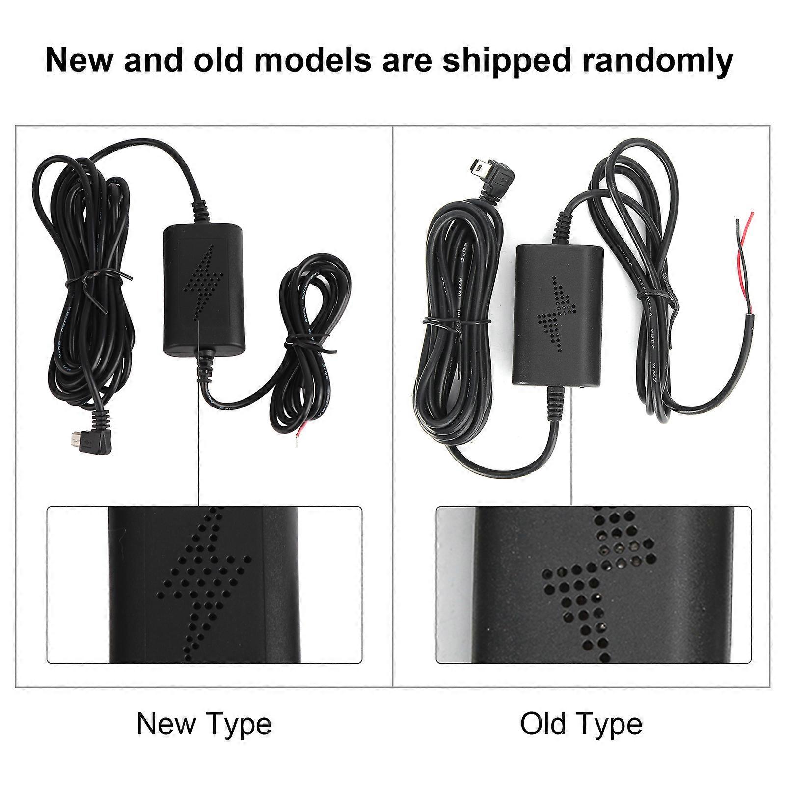 Dash Cam Hardwire Kit 12V/24V to 5V 2.5A Left Angle Mini USB Step‑Down Line for Parking Monitoring
