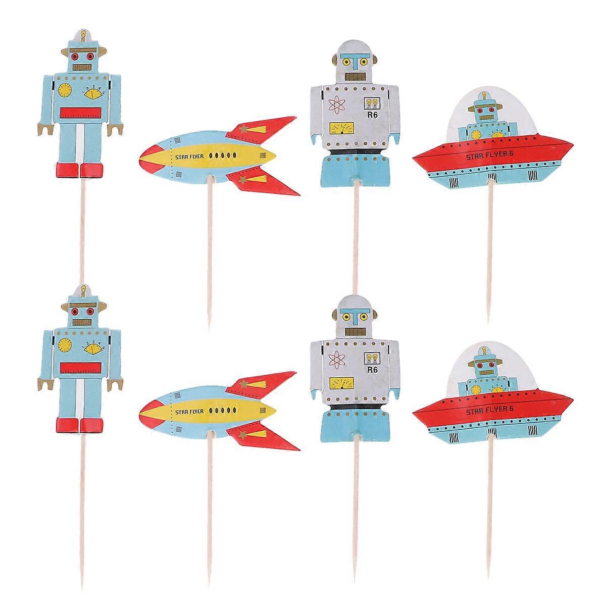 Science Cake Toppers Decoration For Kids Birthday Party Cakes Assorted Color 10 x 3 x 0.2 cm 48Pack