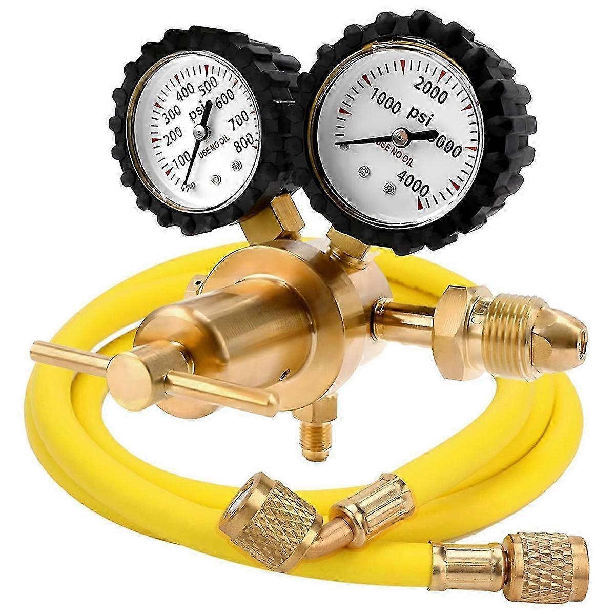 Nitrogen Regulator with 0-800 PSI Delivery Pressure,Hose CGA580 Inlet Connection and 1/4In Male Flar Edition 0704