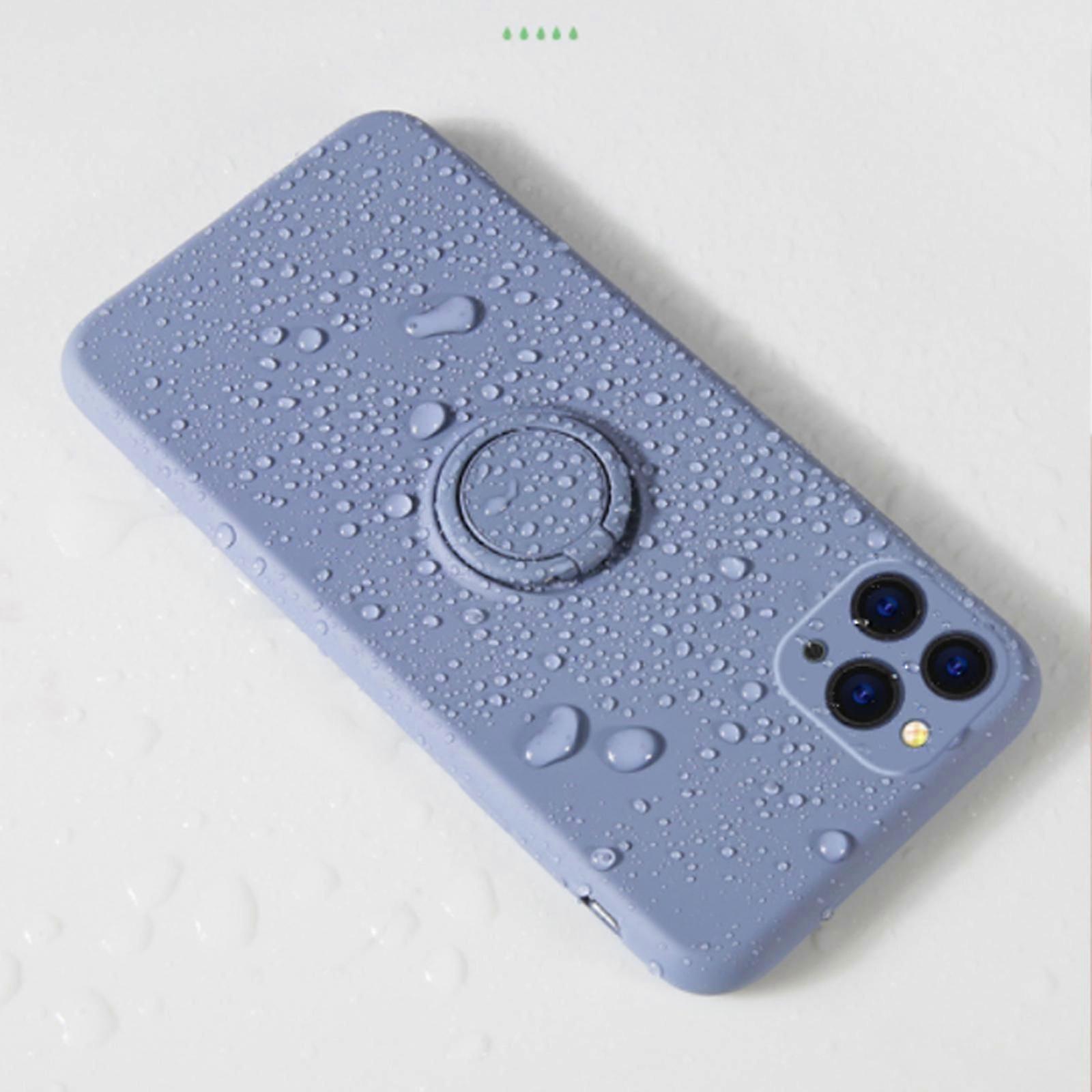for iPhone 15 Pro Max/ 15 Ultra Built-in 360 Rotatable Ring Holder Anti-Scratch Liquid Silicone Shockproof Phone Case