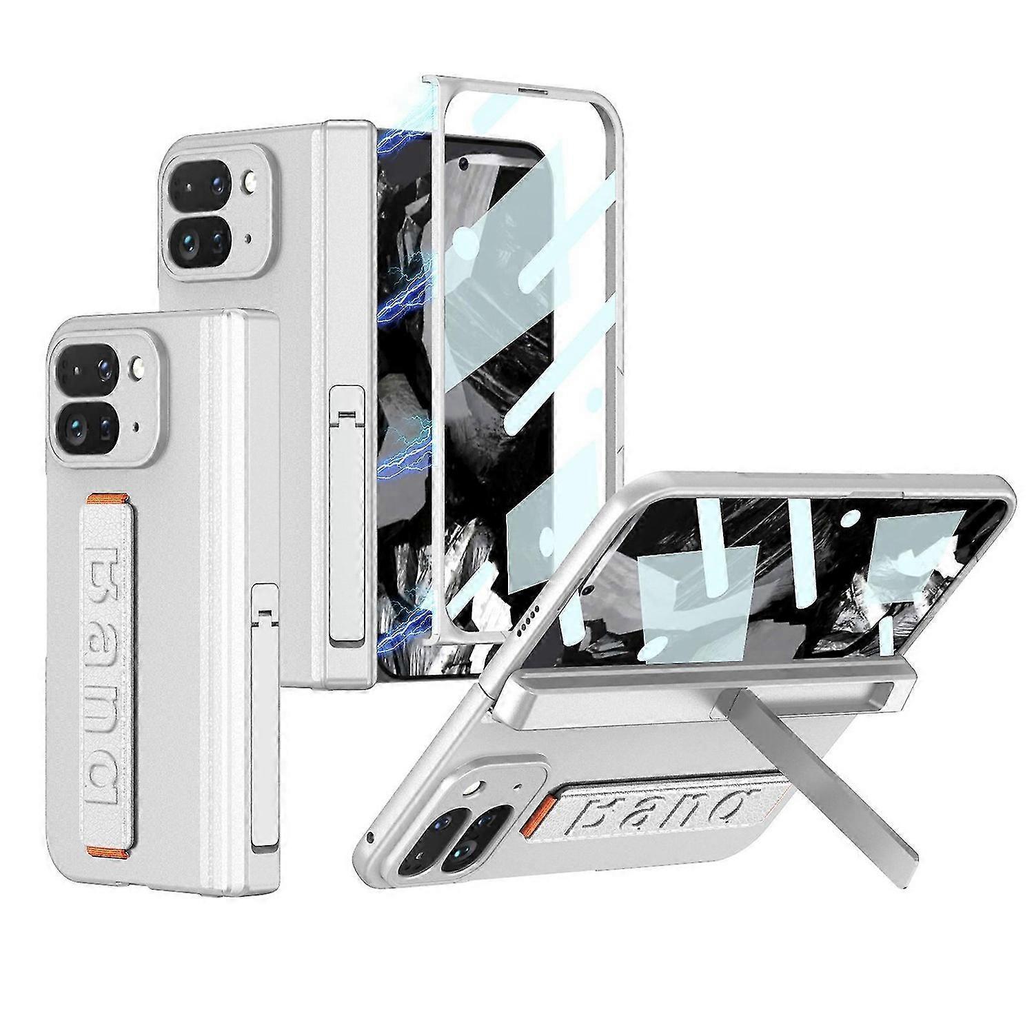 for Google Pixel Fold 2 S-Pen Slot Case with Strap, Magnetic Z Fold 2 Case with Kickstand, Luxury PC