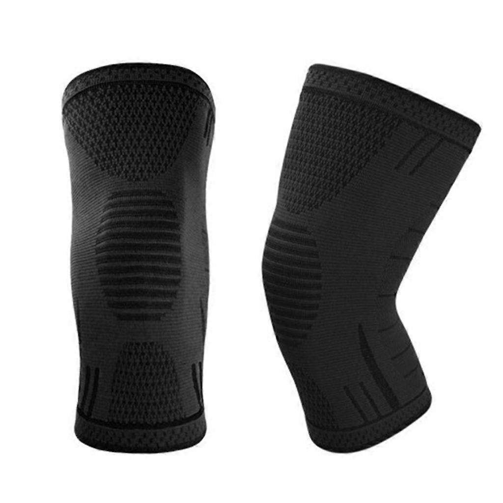 Set of 2 Knee Pads for Sports, Running, Basketball, Football, Volleyball, Black, Size: XL