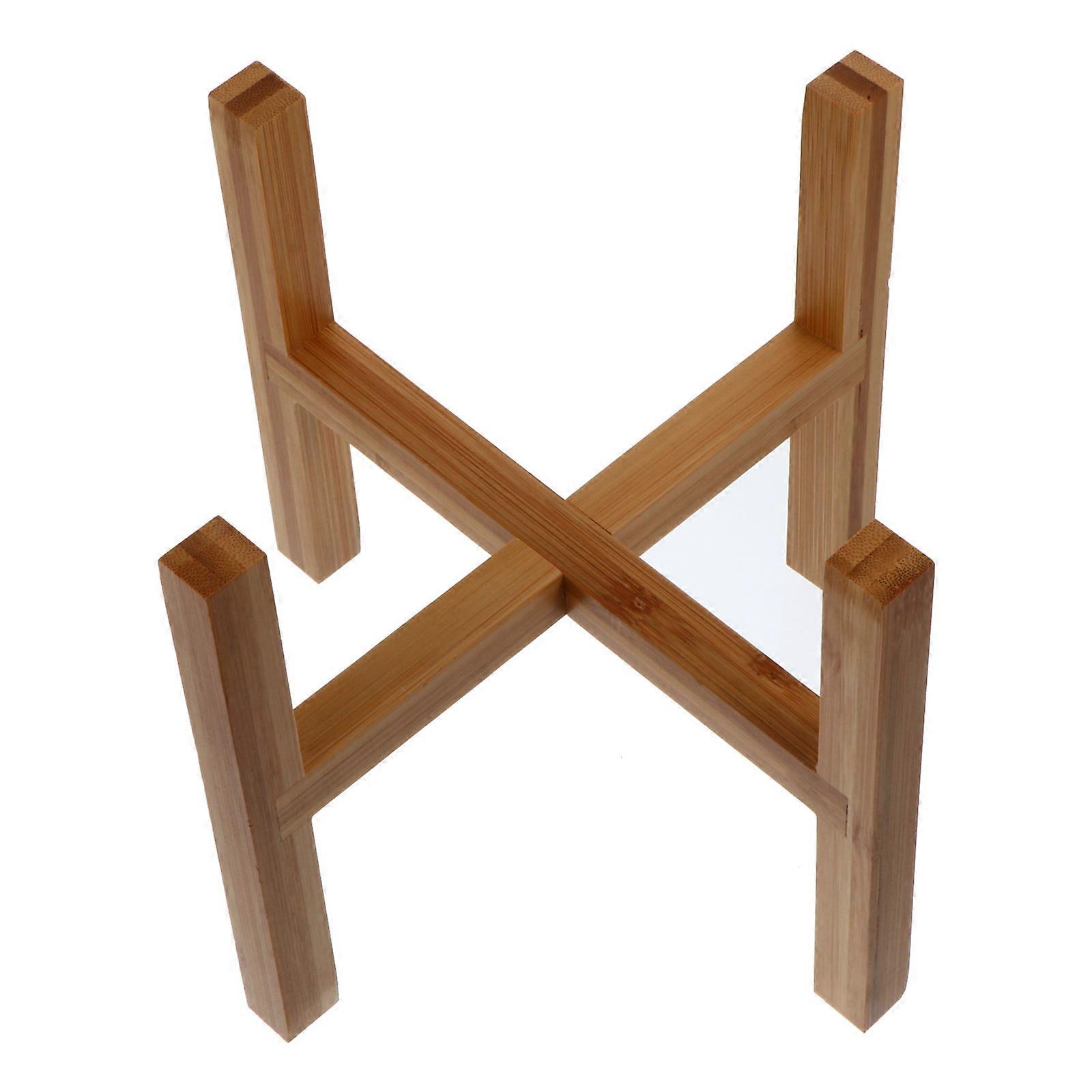 Rustic Wooden Planter Holder with Non Slip Feet – Sturdy Flower Pot Display Stand for Indoor, Outdoor, Balcony & Garden Use for Succulents & Potted