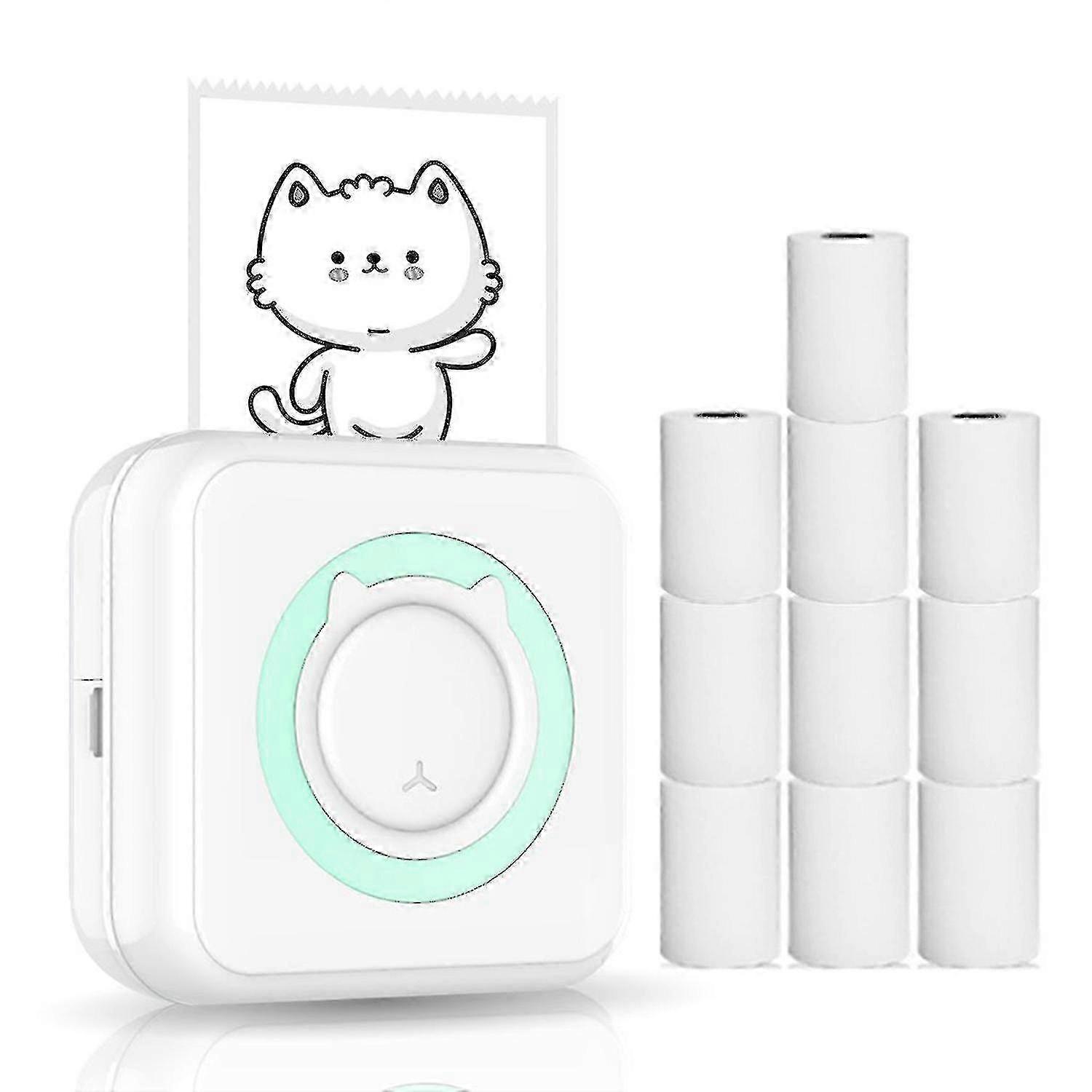 Portable Bluetooth Multifunction Photo Thermal Printer With 10 Paper Rolls FT