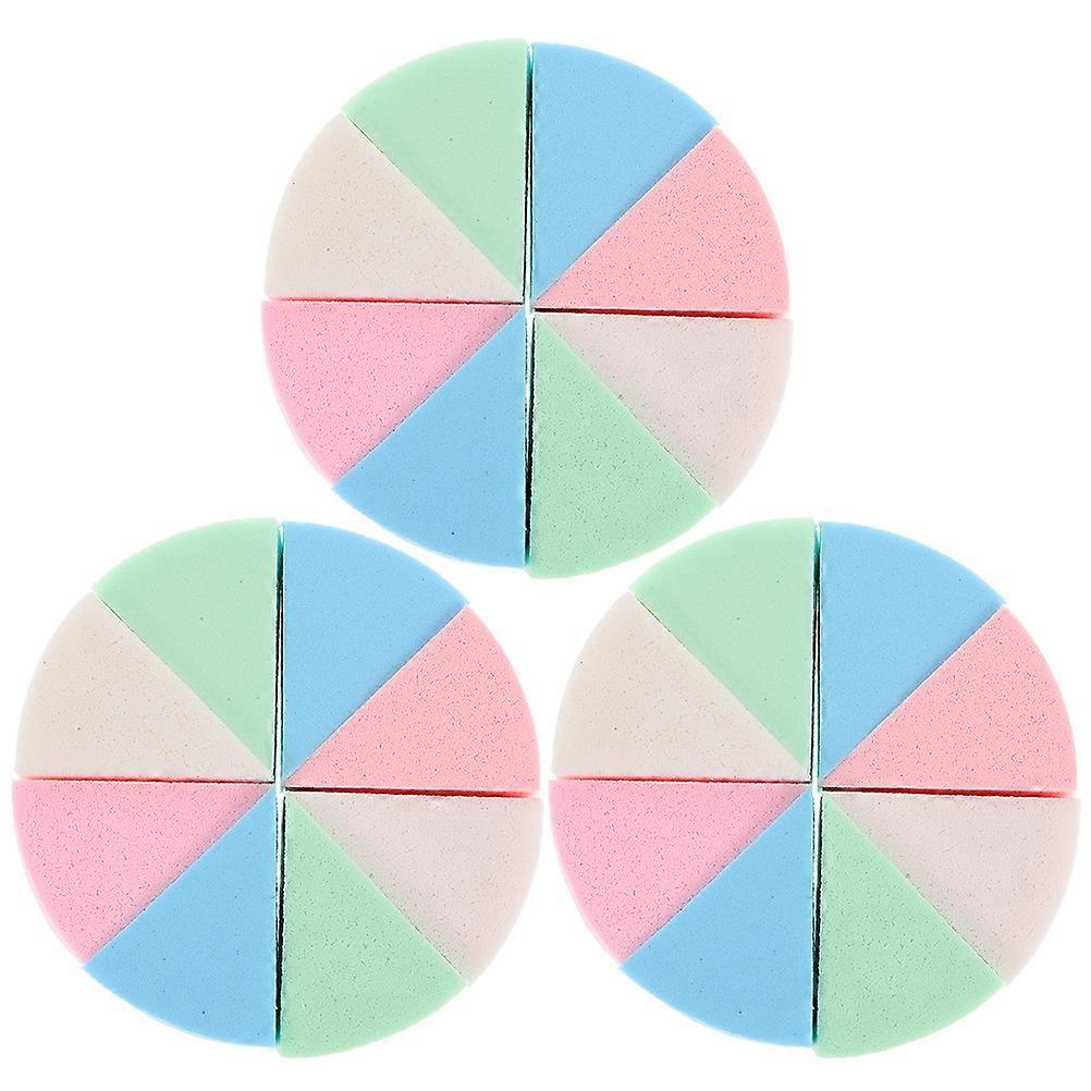 Makeup Sponges Pack Dual Use Triangle Sponges for Foundation Home Use 3 Sets