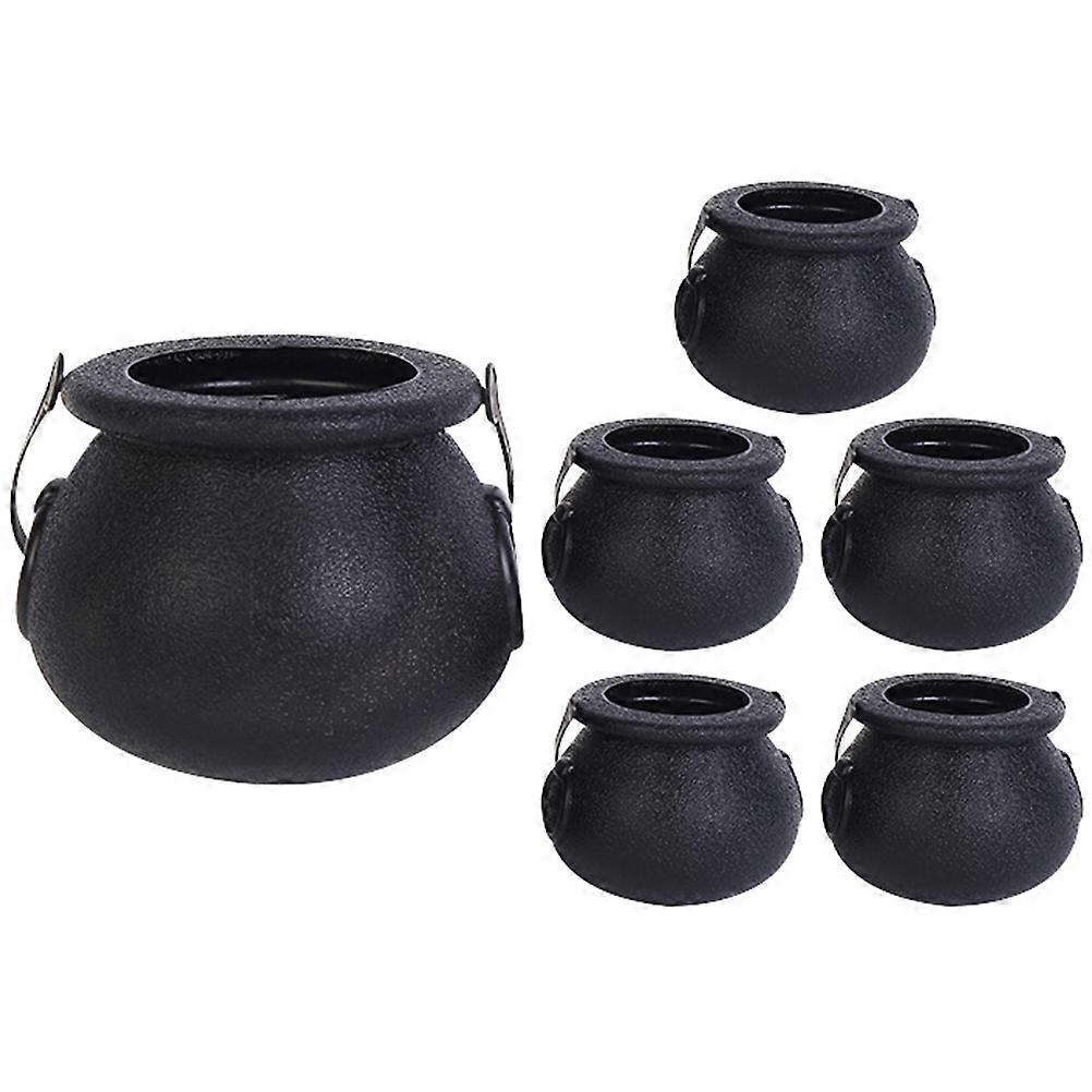 6pcs Halloween Witch Buckets, Lightweight Plastic Candy Holders with Handle for Treats, Sweets Storage for Halloween Parties