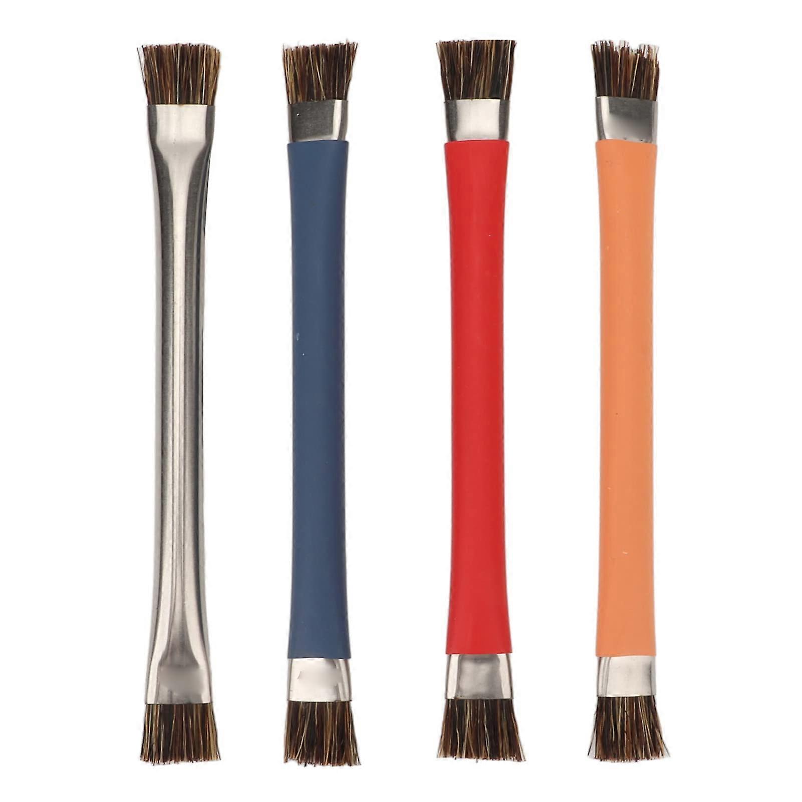 Antistatic brush doubleheaded electronics cleaning set for chips, camera, motherboard, blue, red, silver, orange